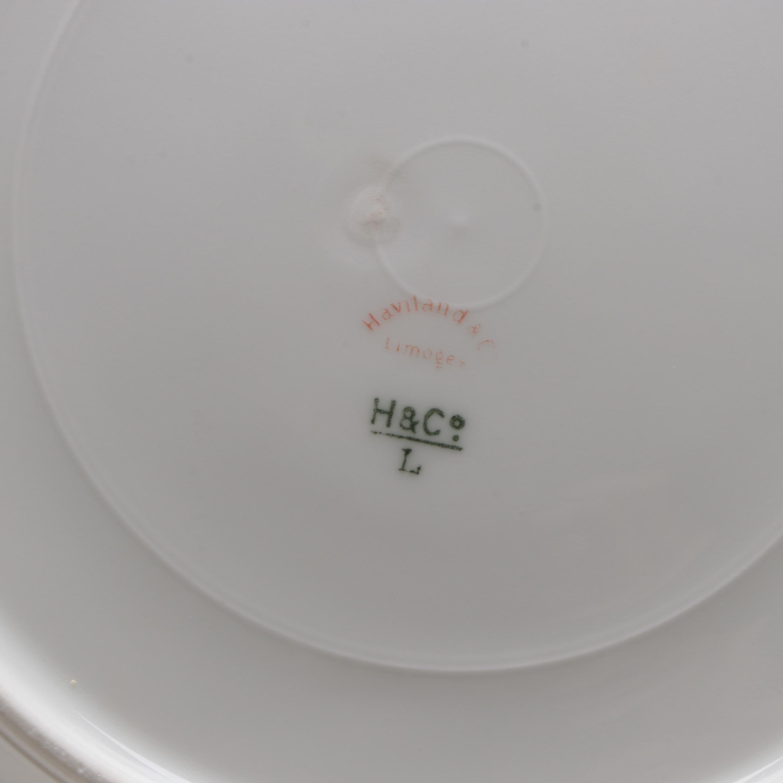 Haviland & Co. Limoges Porcelain Salad Plates, Mid-20th Century