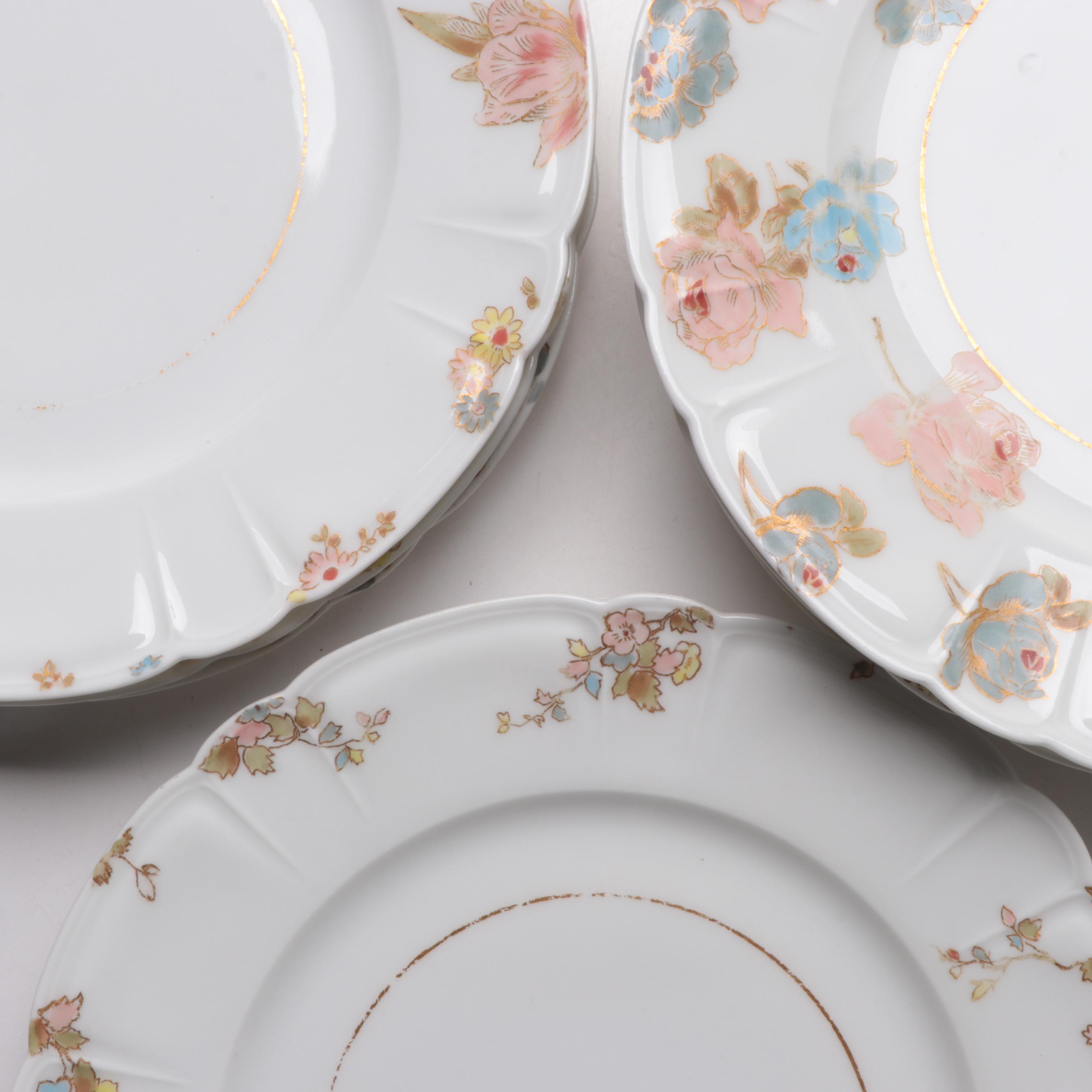 Haviland & Co. Limoges Porcelain Salad Plates, Mid-20th Century