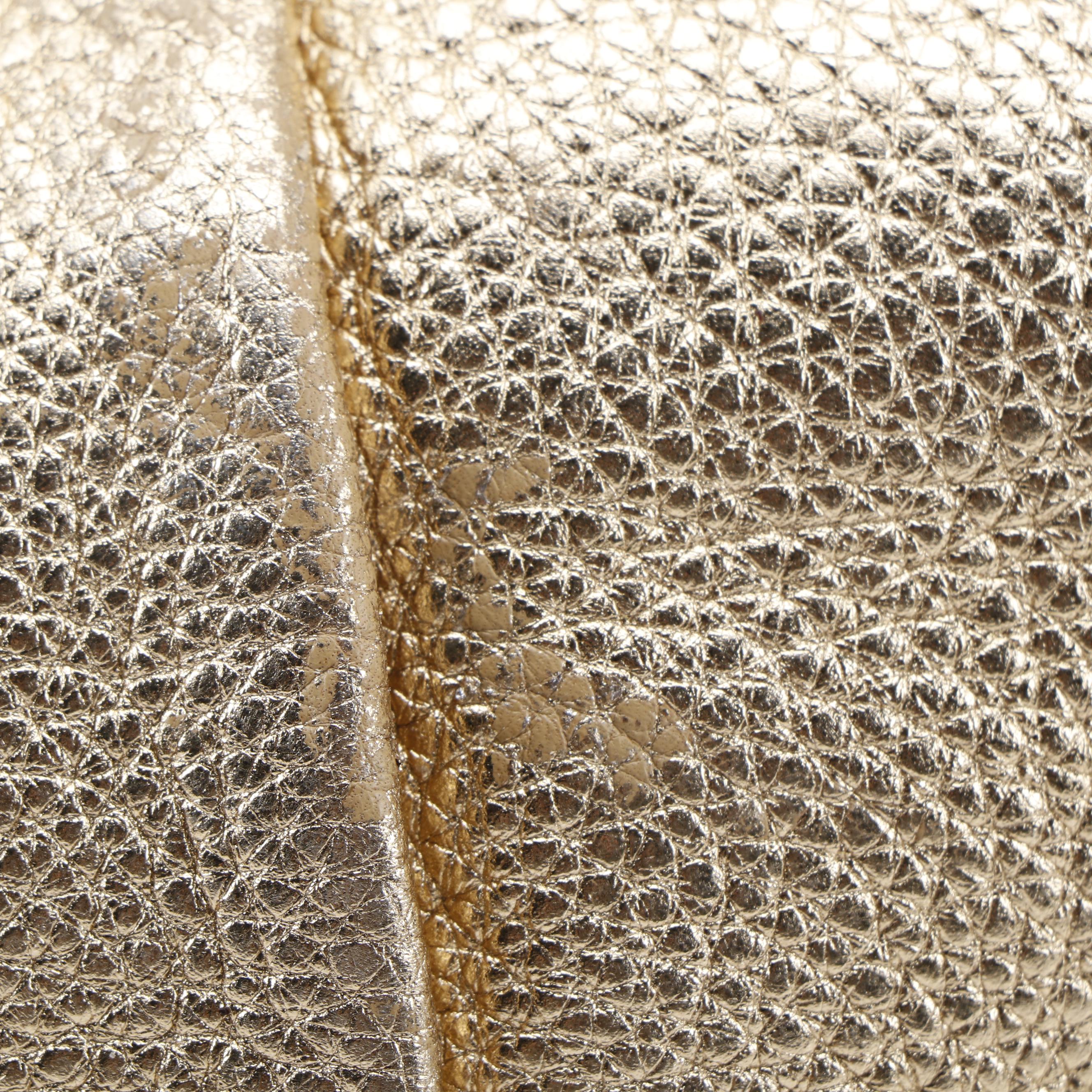 Prada Vitello Daino Hobo Bag in Gold Metallic Leather