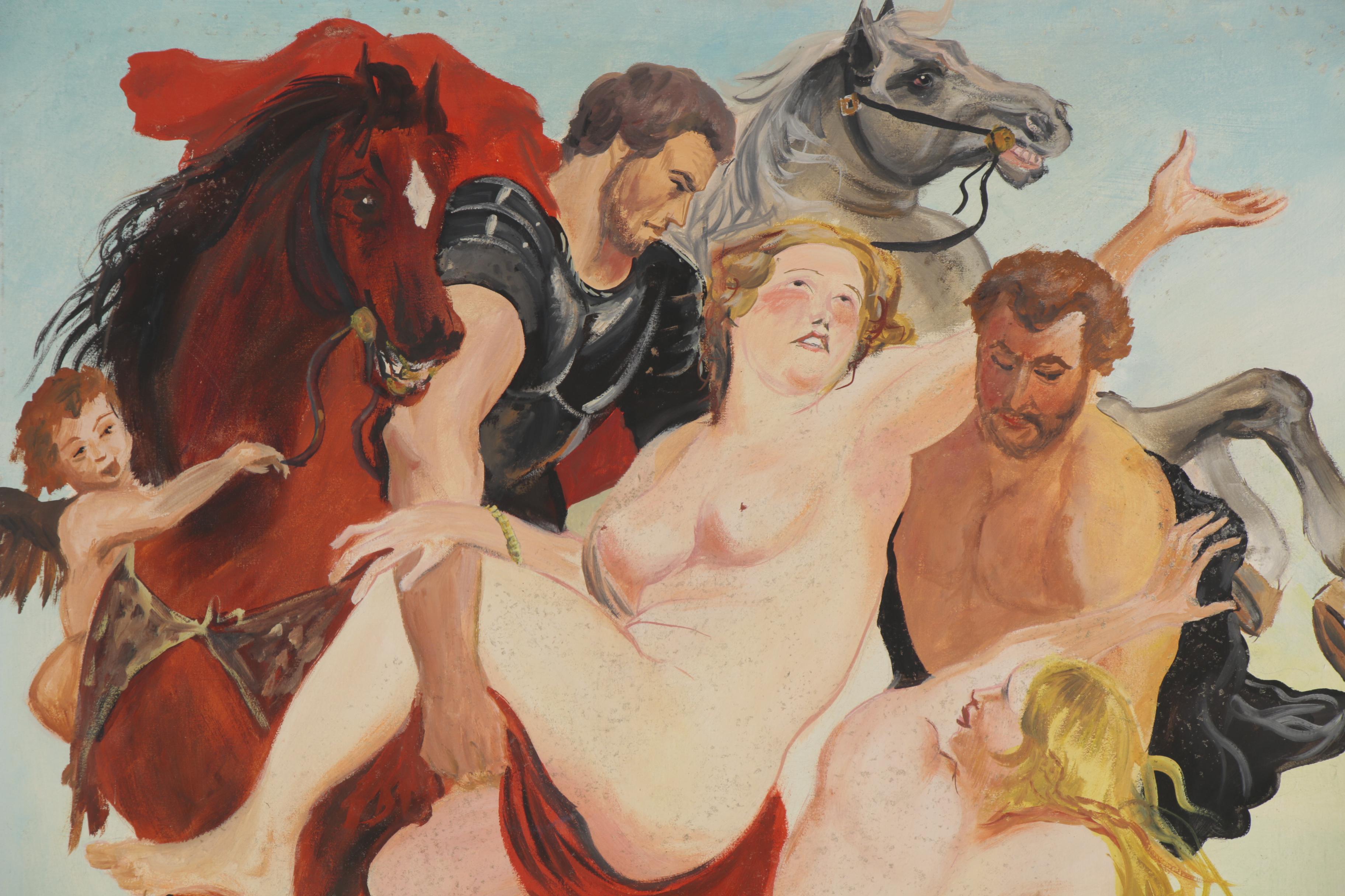 Leonard Fornalik Oil Painting "The Rape of the Daughters of Leucippus," 1980