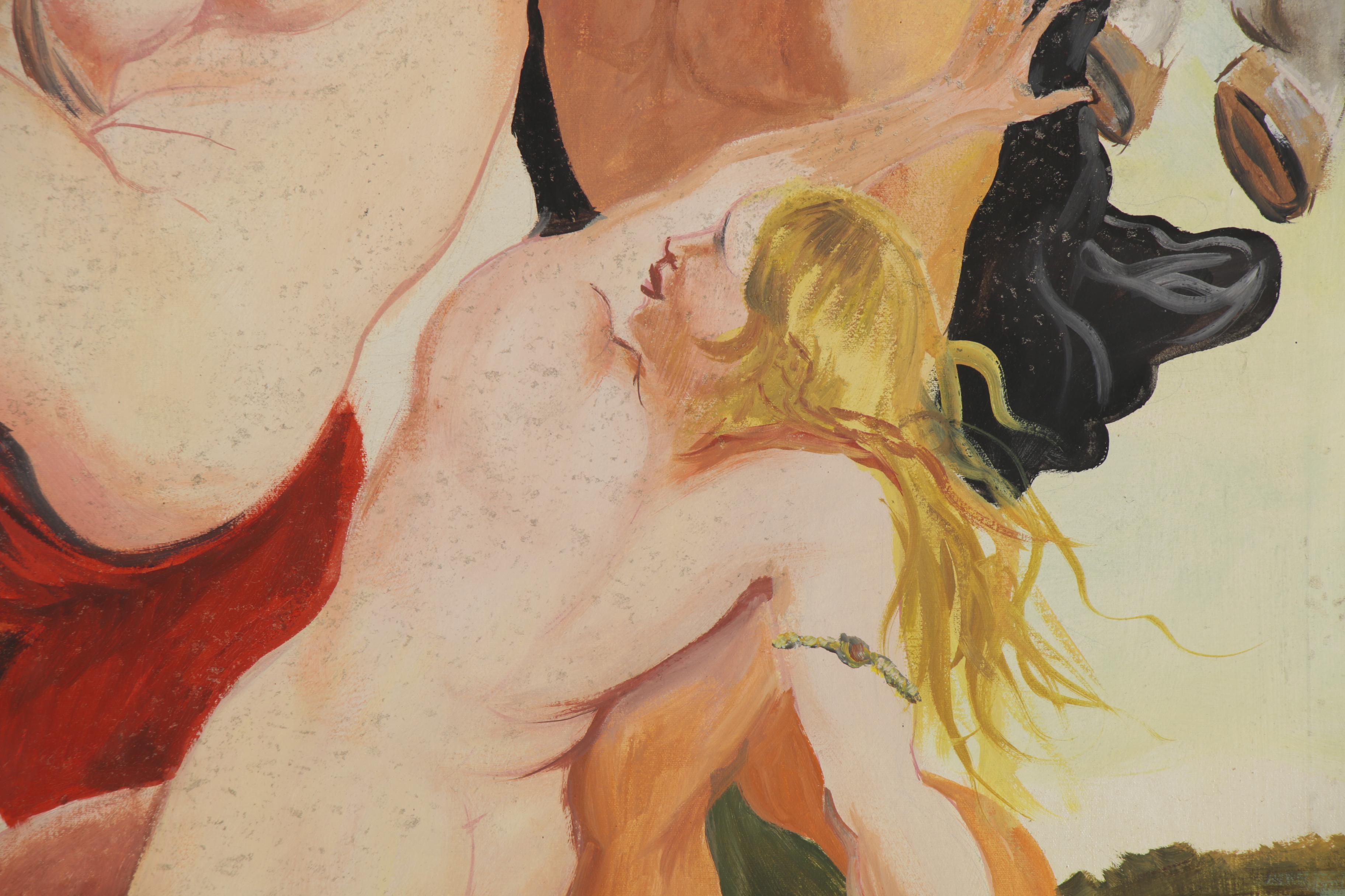 Leonard Fornalik Oil Painting "The Rape of the Daughters of Leucippus," 1980