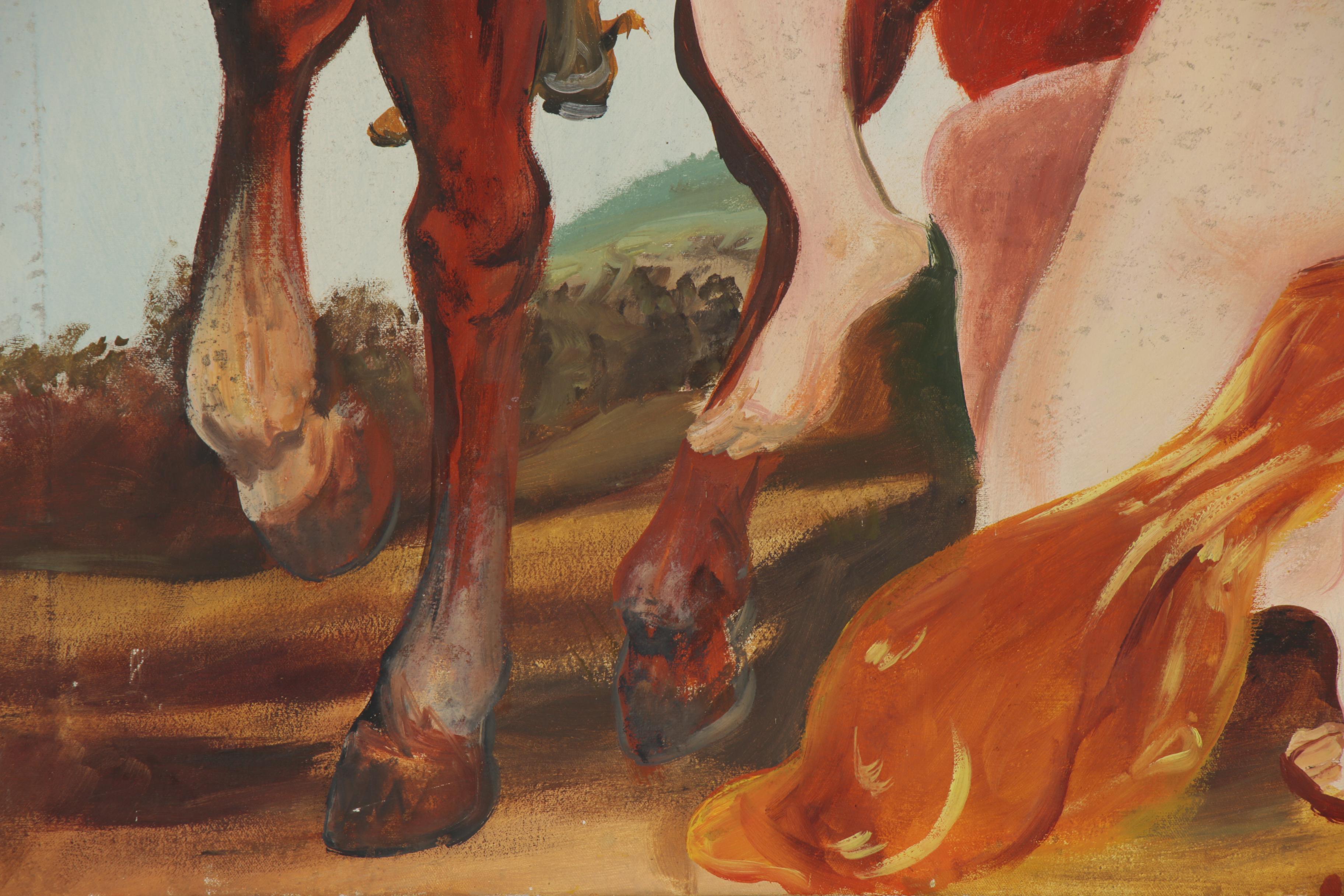 Leonard Fornalik Oil Painting "The Rape of the Daughters of Leucippus," 1980