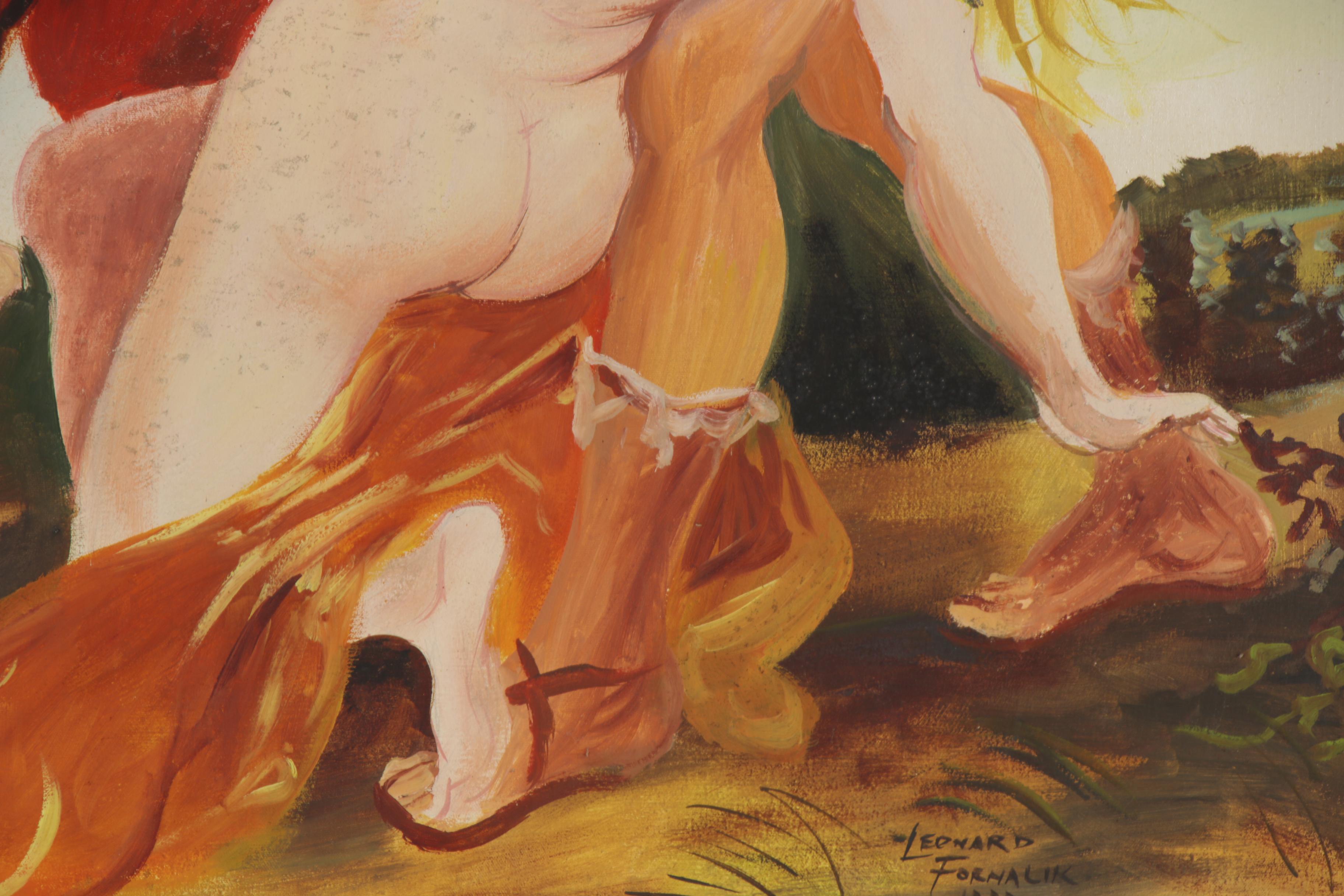 Leonard Fornalik Oil Painting "The Rape of the Daughters of Leucippus," 1980
