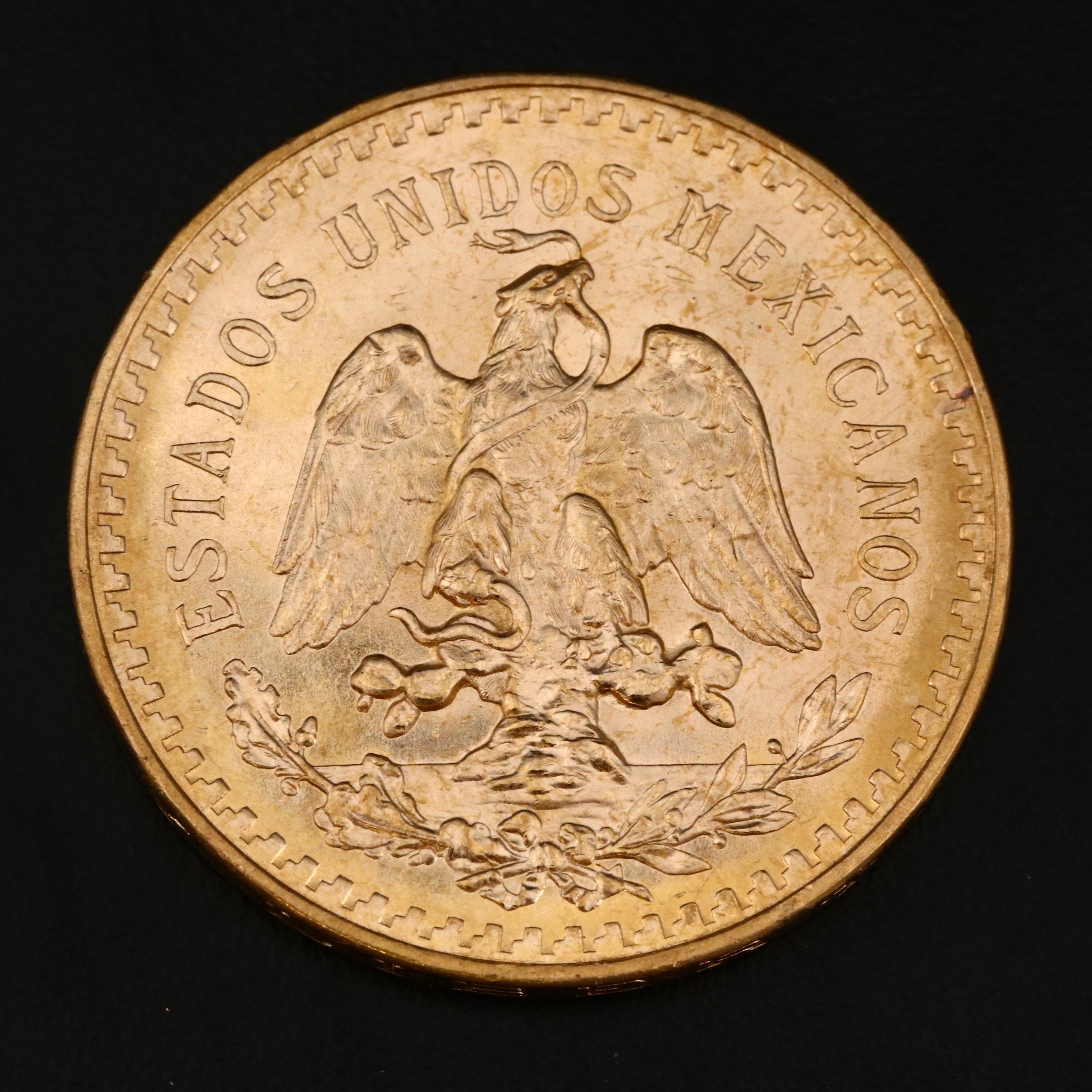1947 Gold Mexican Centenario 50 Peso Coin