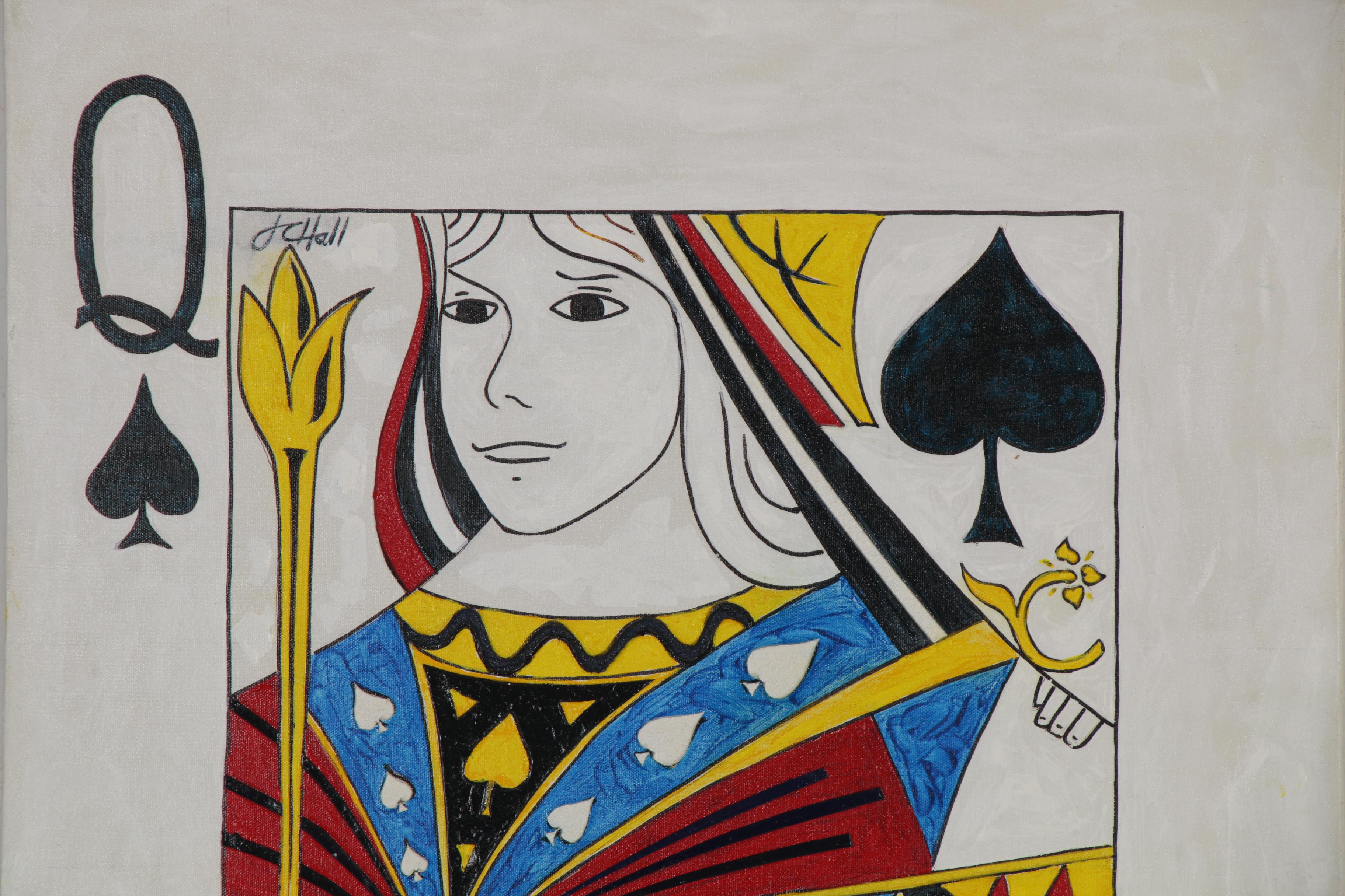J.C. Hall Mixed Media Painting of Queen of Spades