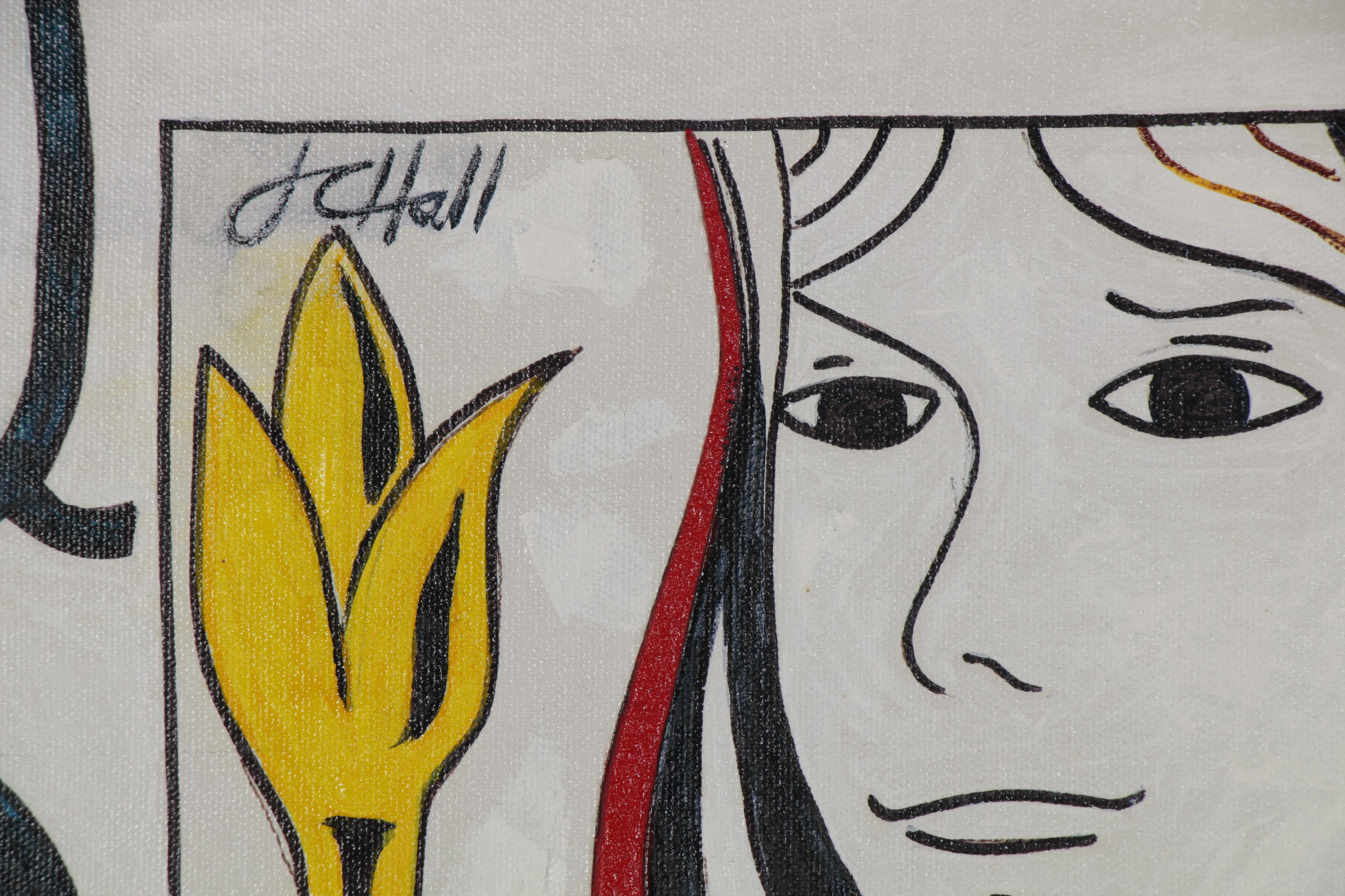 J.C. Hall Mixed Media Painting of Queen of Spades