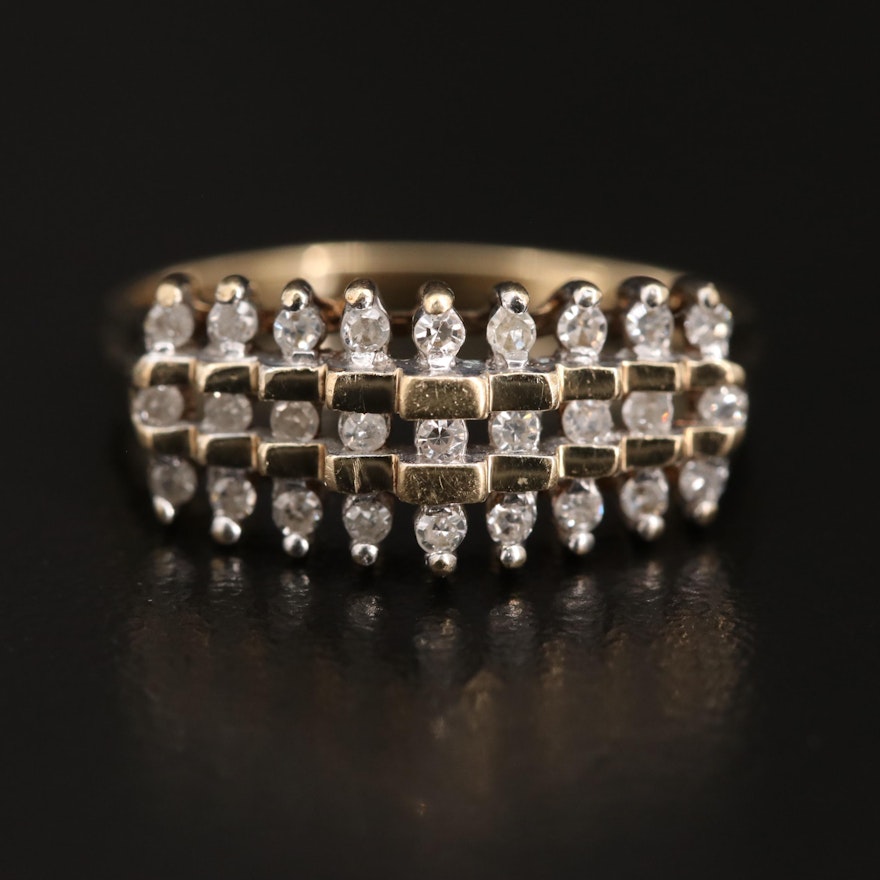 10K Stepped Diamond Ring