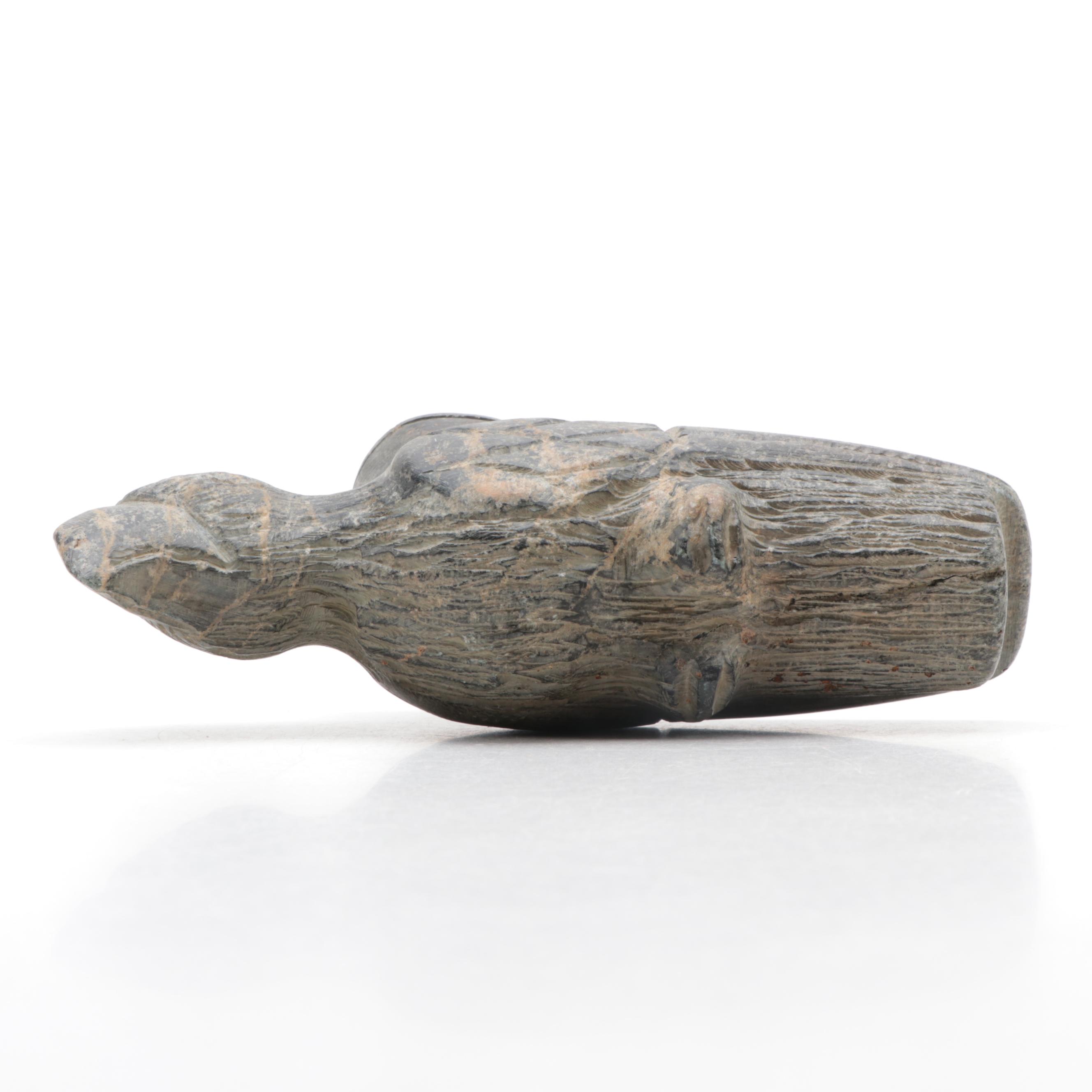 Native American Style Carved Soapstone Eagle Effigy Pipe