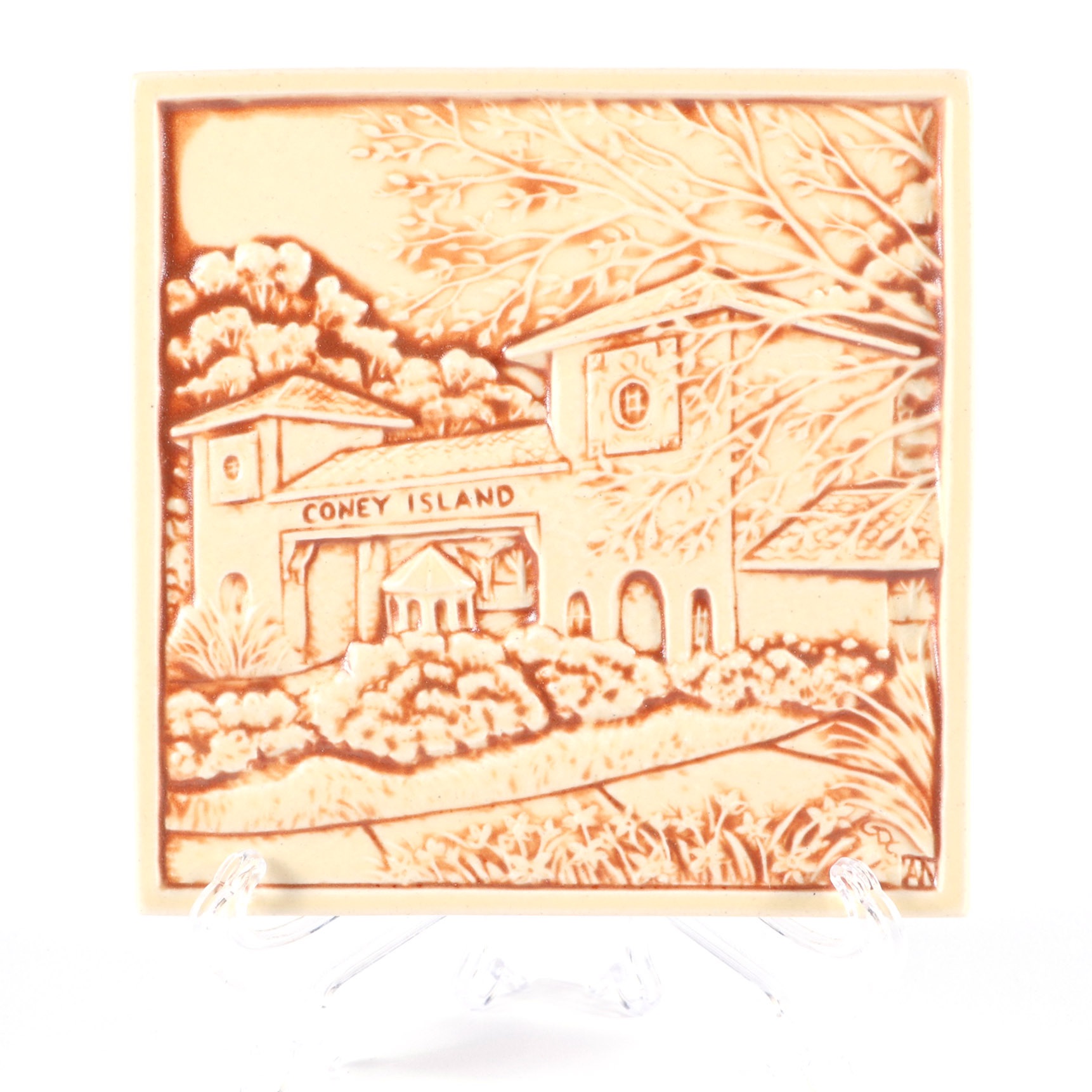 Rookwood Pottery Coney Island Commemorative Tile Designed by Allan Nairn