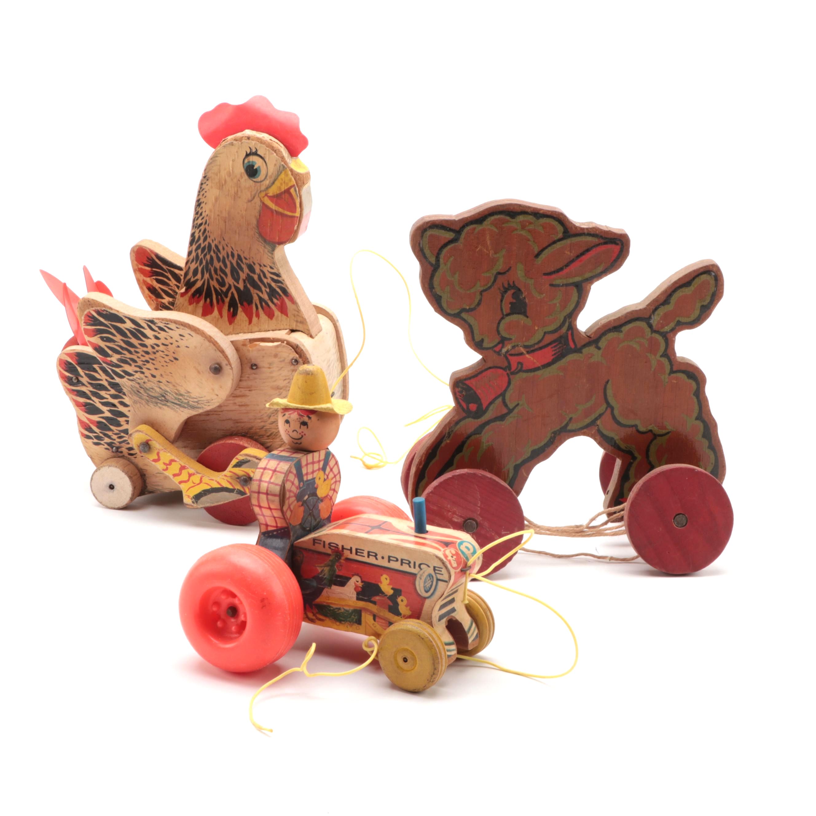 Fisher-Price Wooden Pull-Toys, Vintage