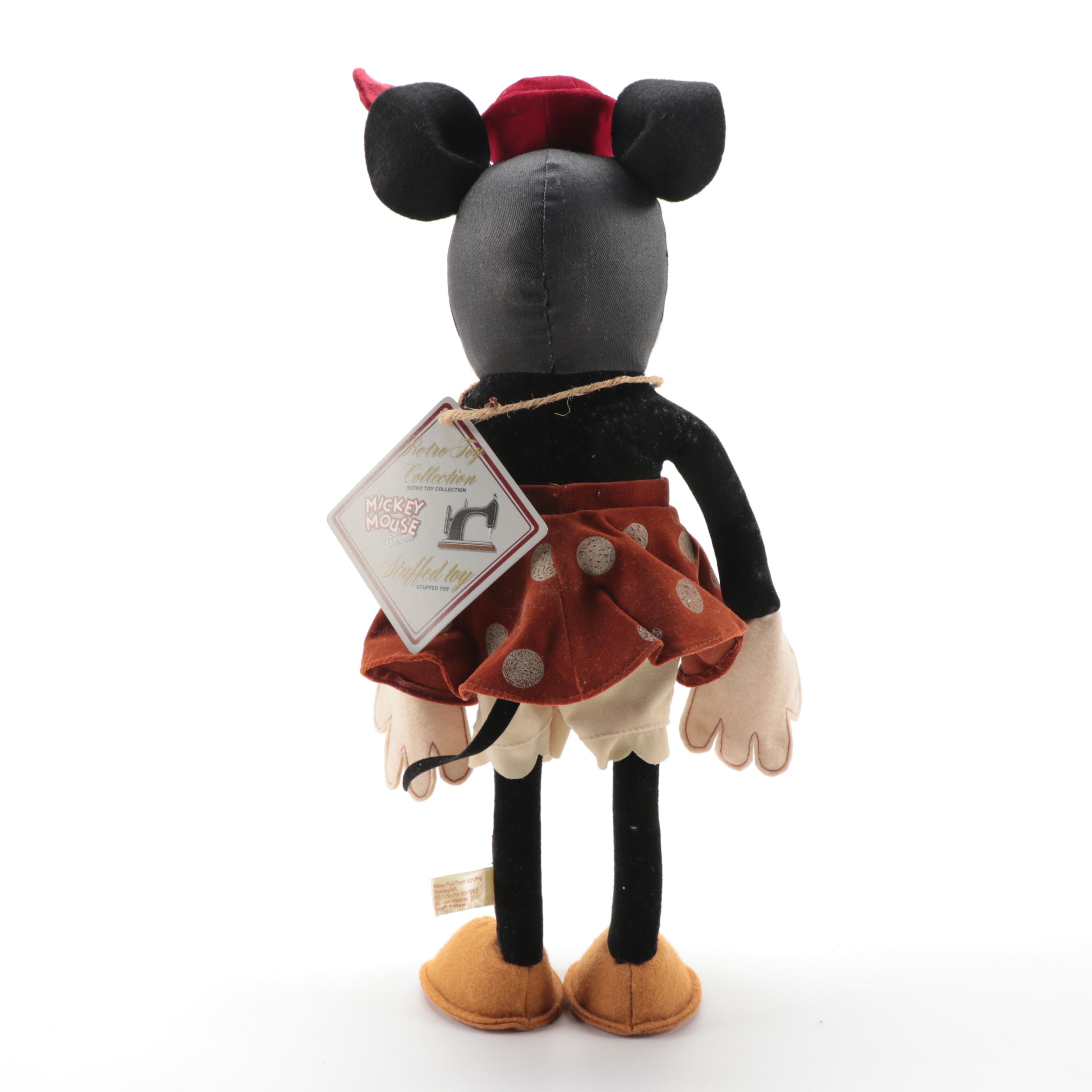 Disney Retro Toy Collection Mickey and Minnie Mouse Stuffed Toys