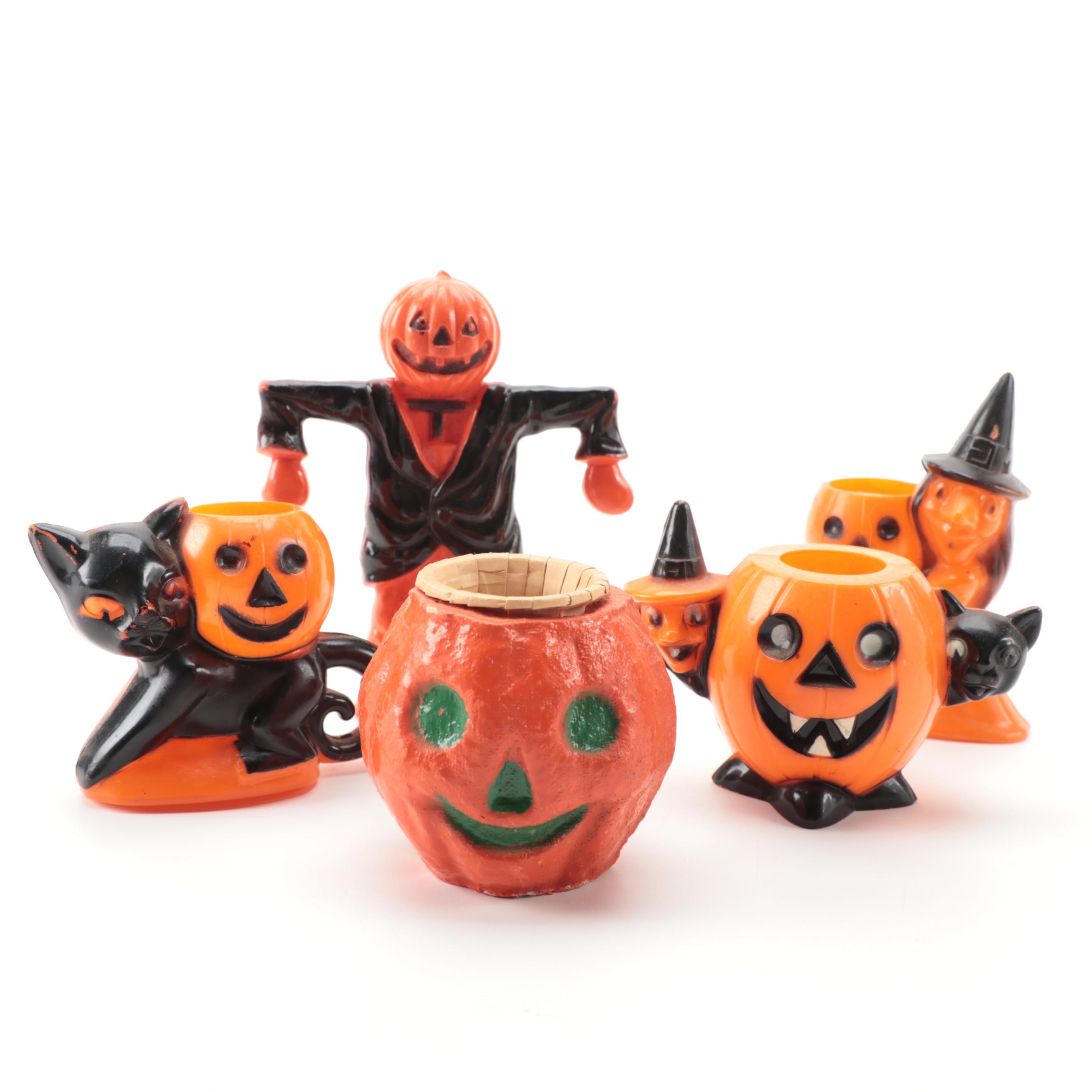 Rosbro Miniature Halloween Candy Containers, Mid to Late 20th Century