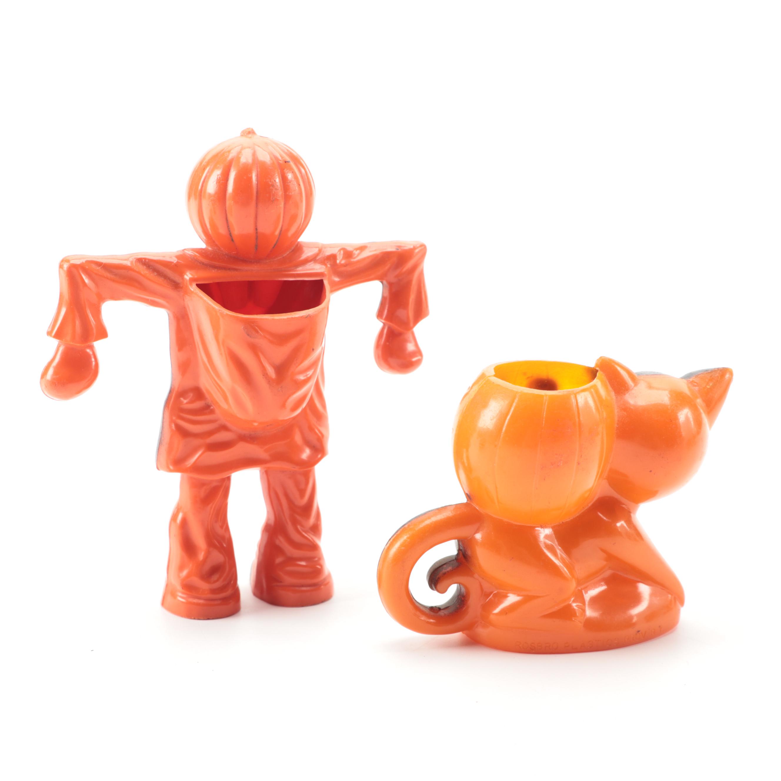 Rosbro Miniature Halloween Candy Containers, Mid to Late 20th Century