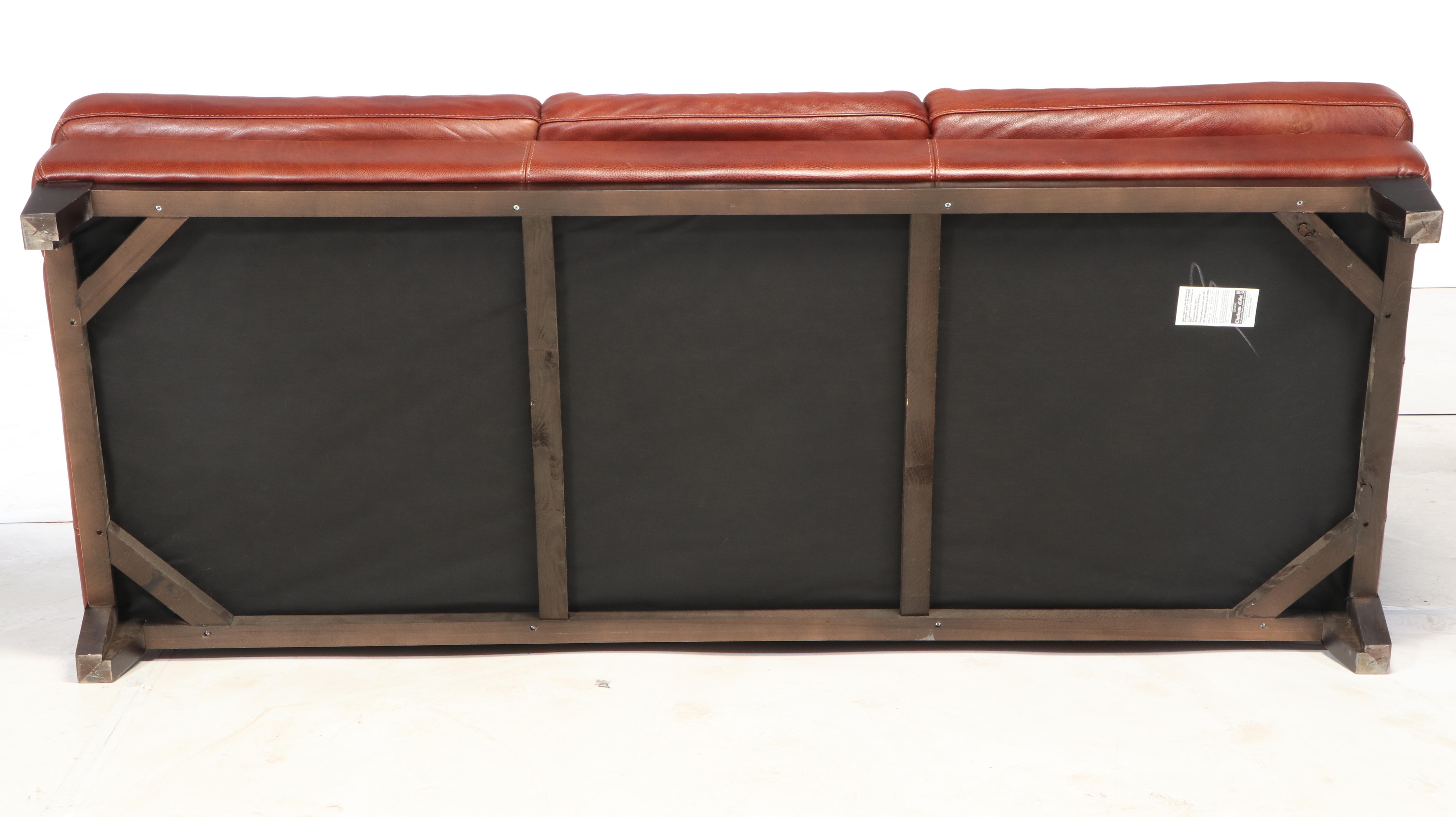 Divani Chateau d'Ax Three-Seat Italian Leather Sofa