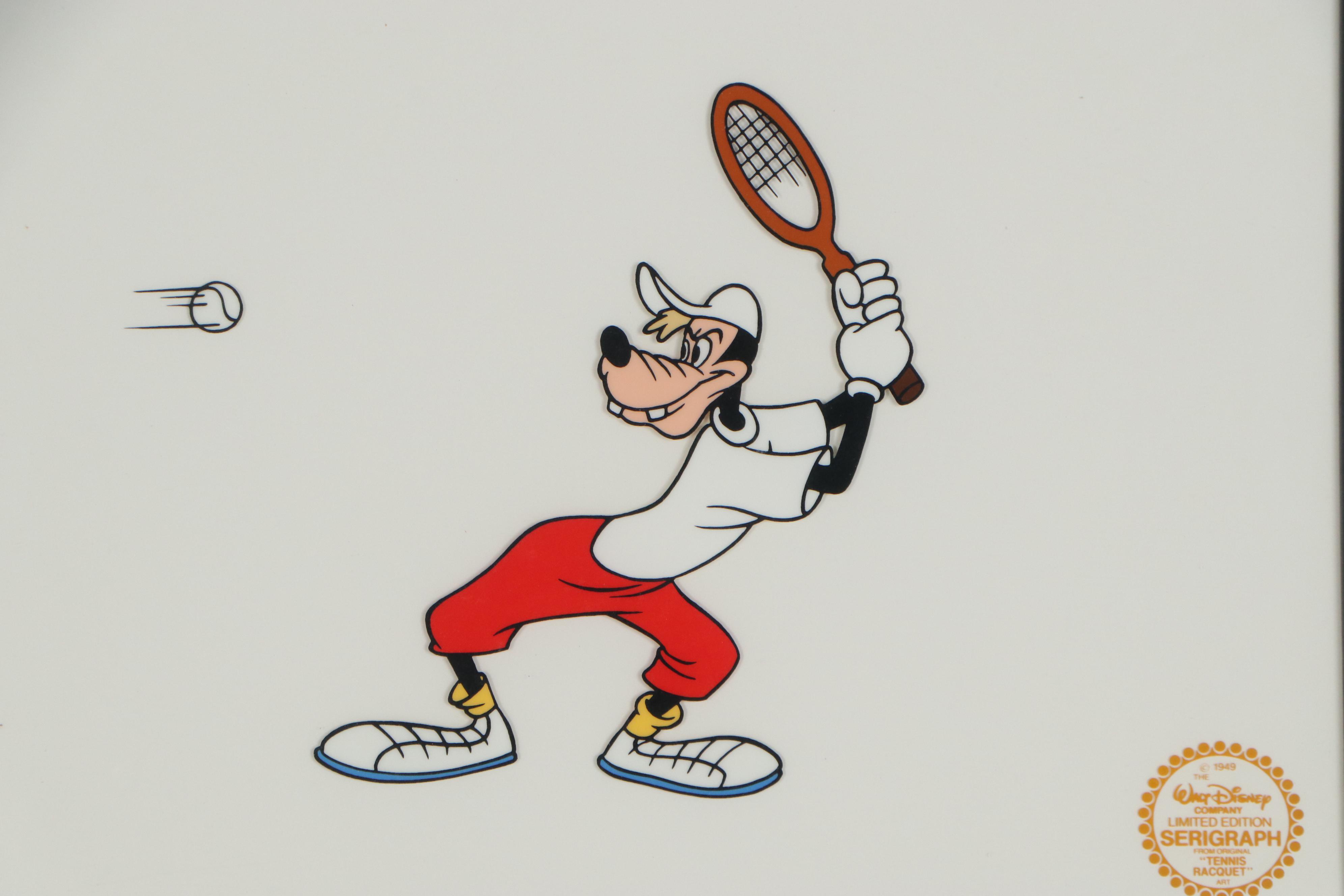 Disney Goofy "Tennis Racquet" Sericel, Late 20th Century