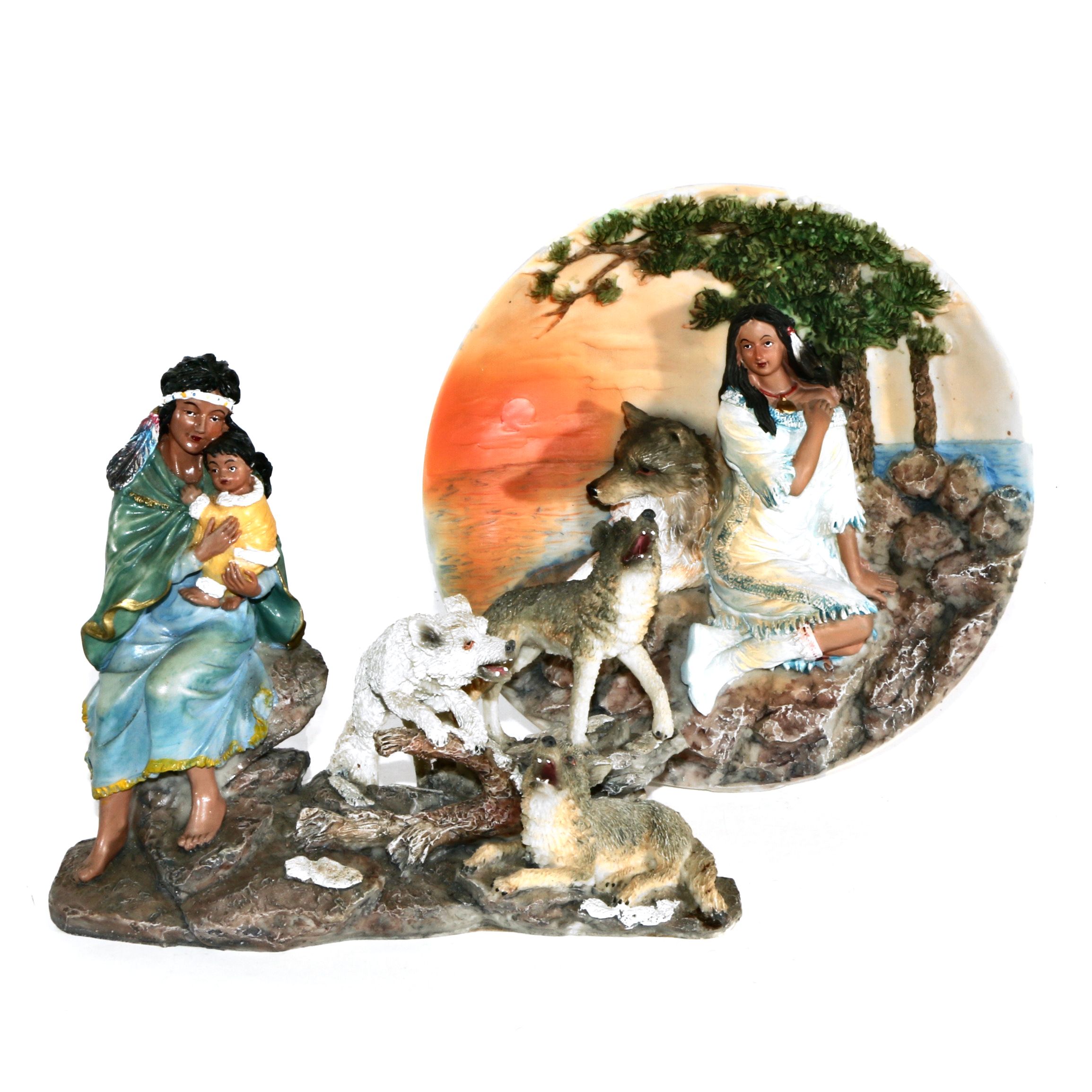 Provincial Mold Ceramic Native American Figurines