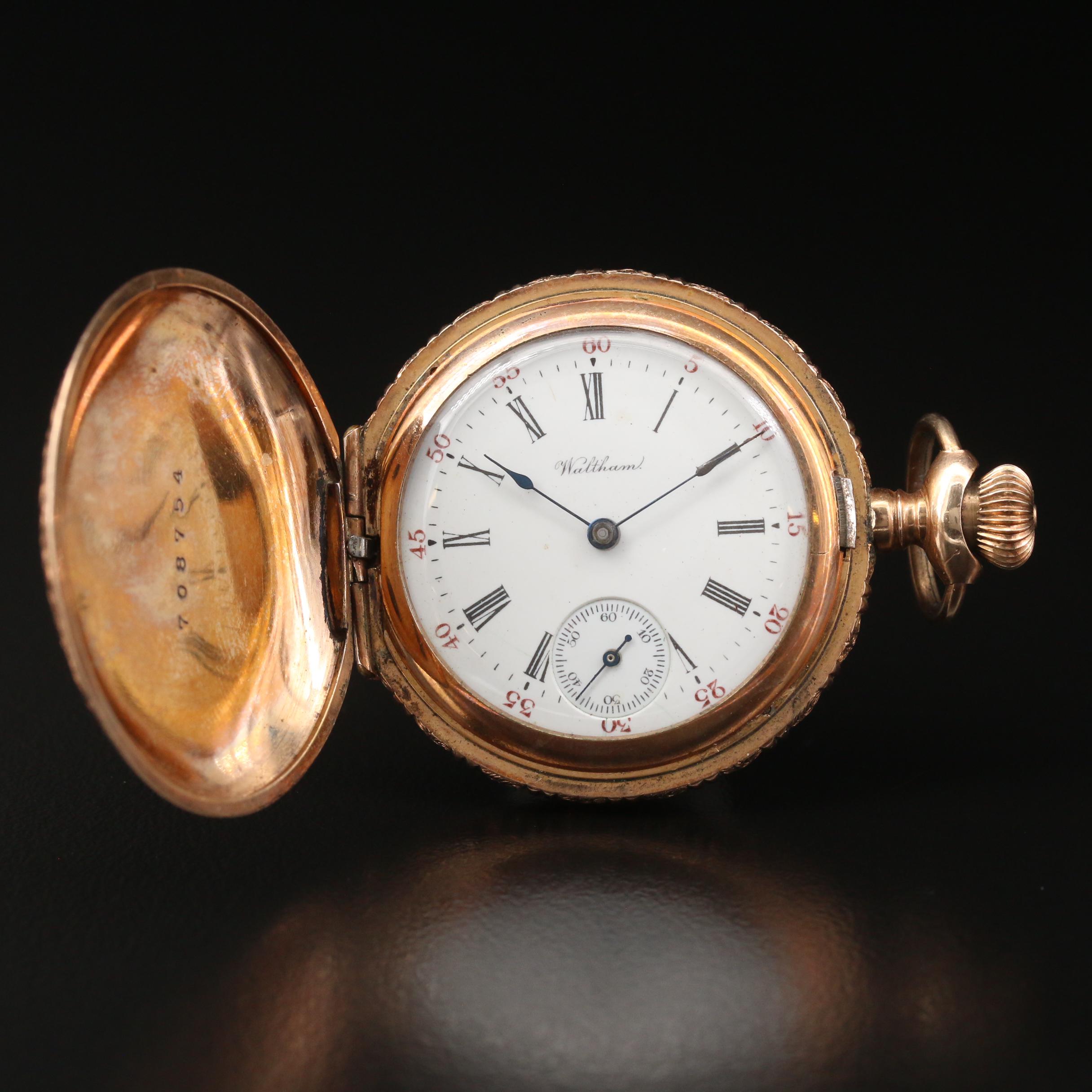 1897 Waltham Seaside Gold Filled Hunting Case Pocket Watch
