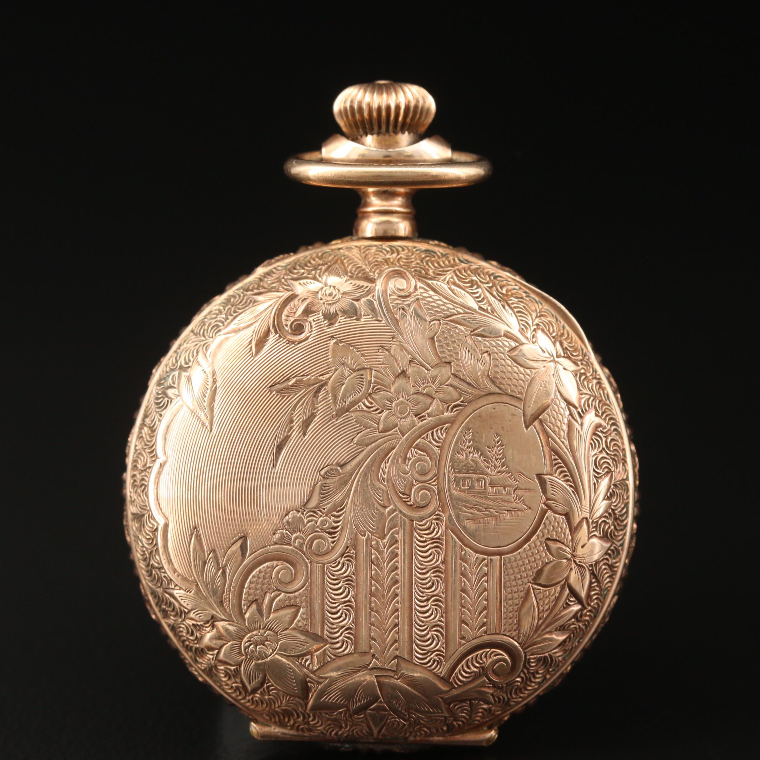 1897 Waltham Seaside Gold Filled Hunting Case Pocket Watch