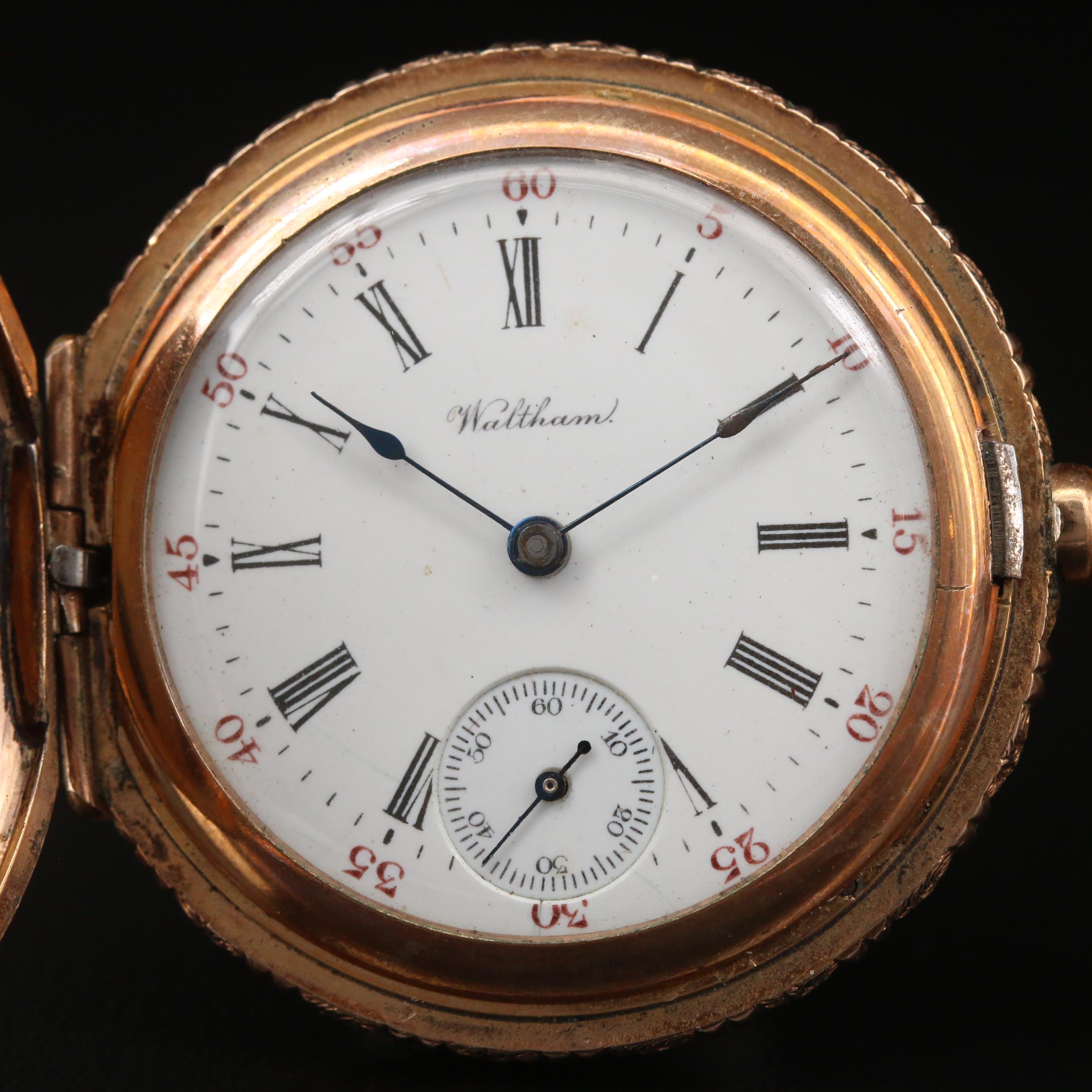 1897 Waltham Seaside Gold Filled Hunting Case Pocket Watch