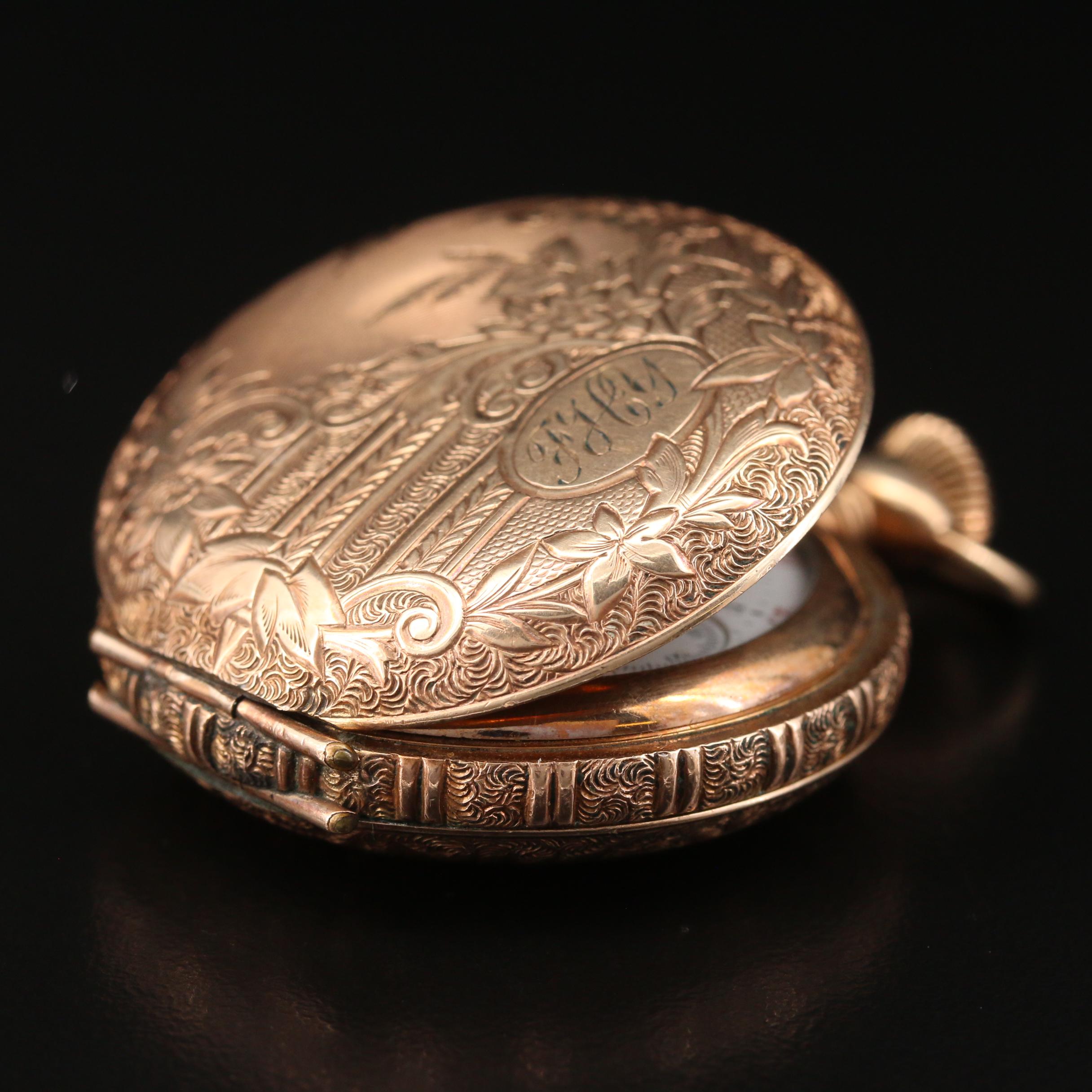 1897 Waltham Seaside Gold Filled Hunting Case Pocket Watch