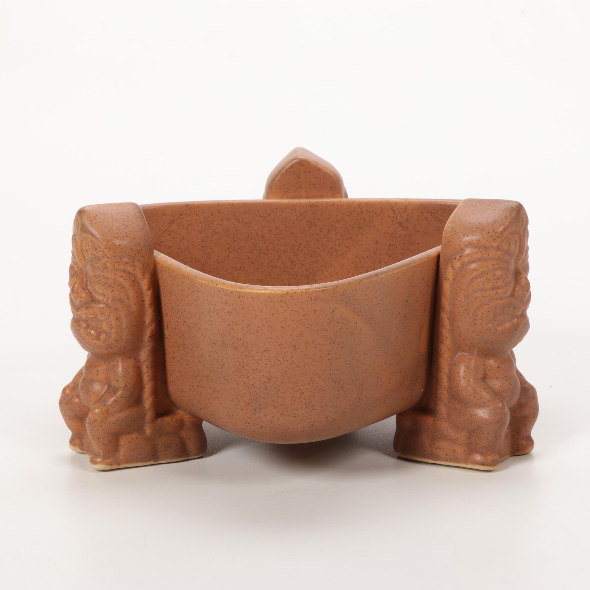 Ceramic Cocktail Bowl with Tiki Motifs