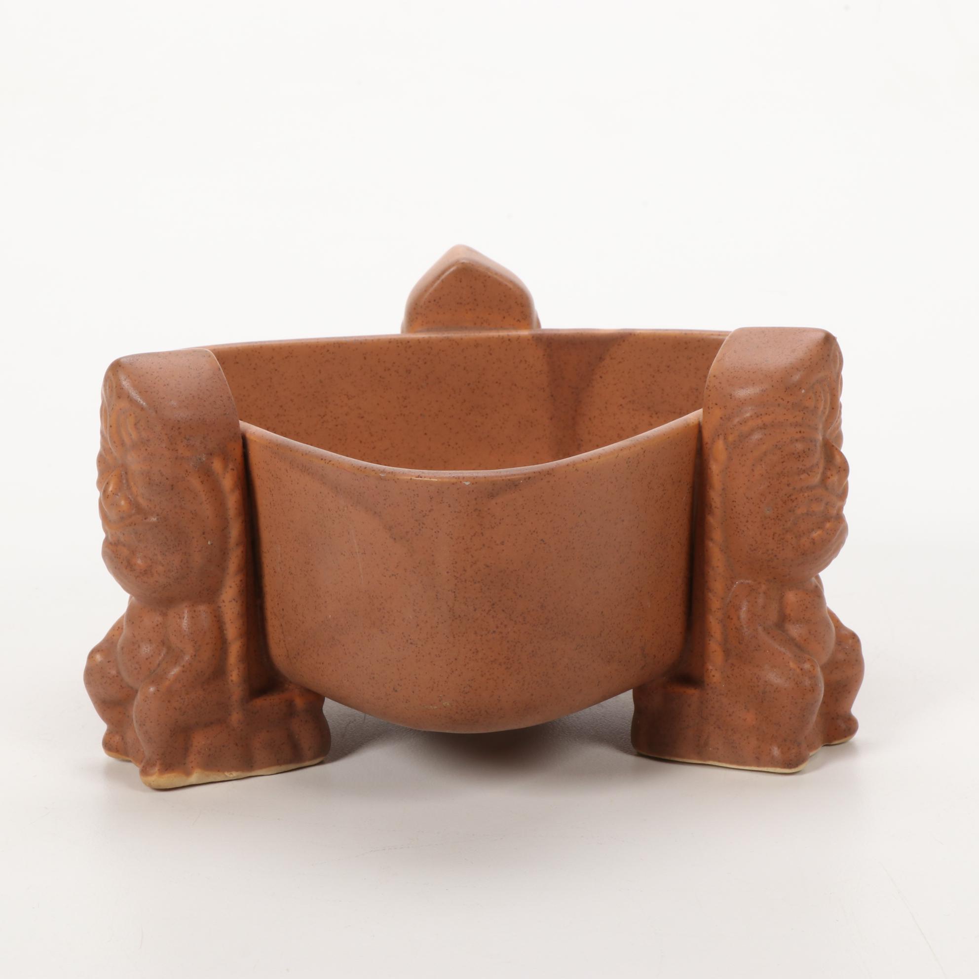 Ceramic Cocktail Bowl with Tiki Motifs