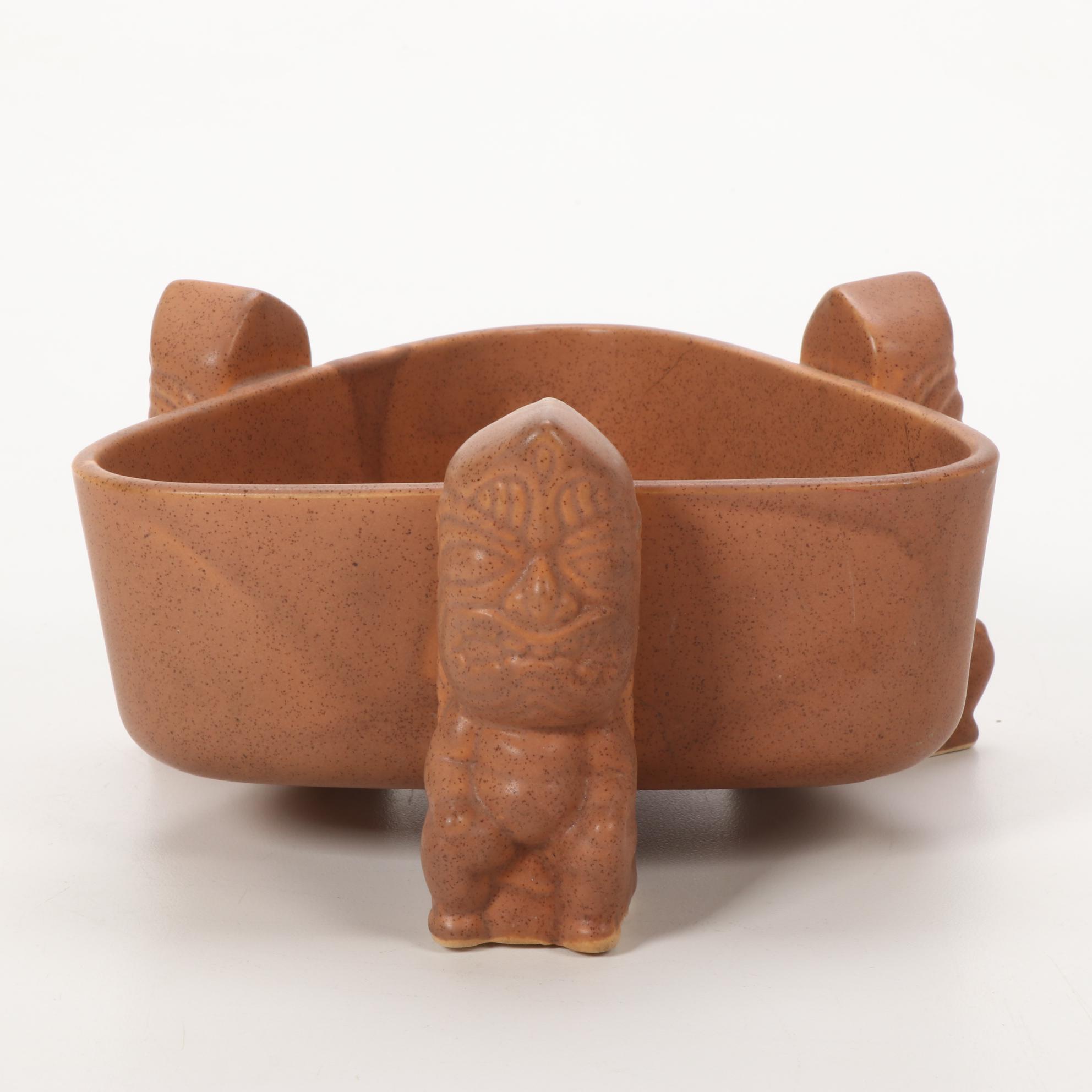 Ceramic Cocktail Bowl with Tiki Motifs