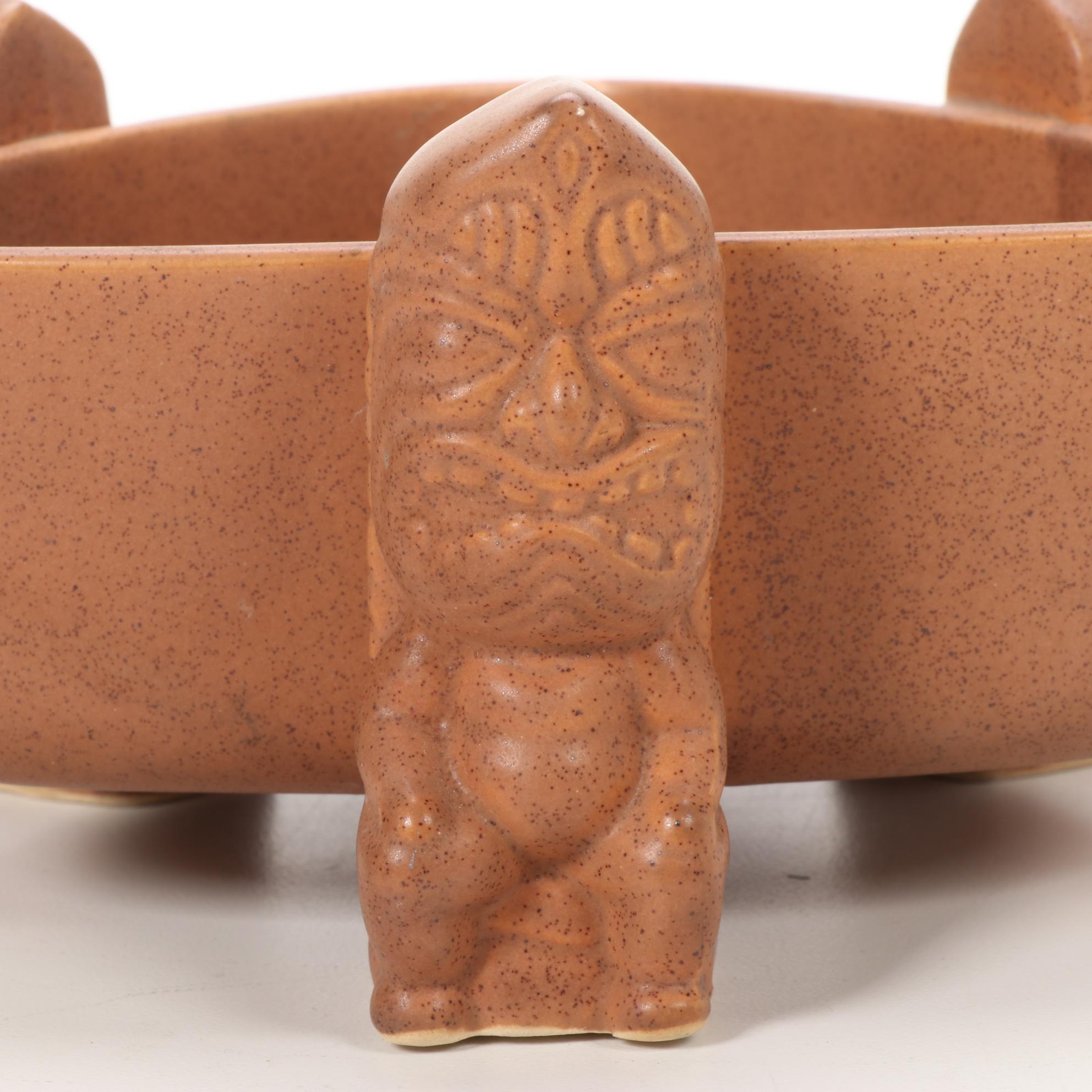 Ceramic Cocktail Bowl with Tiki Motifs