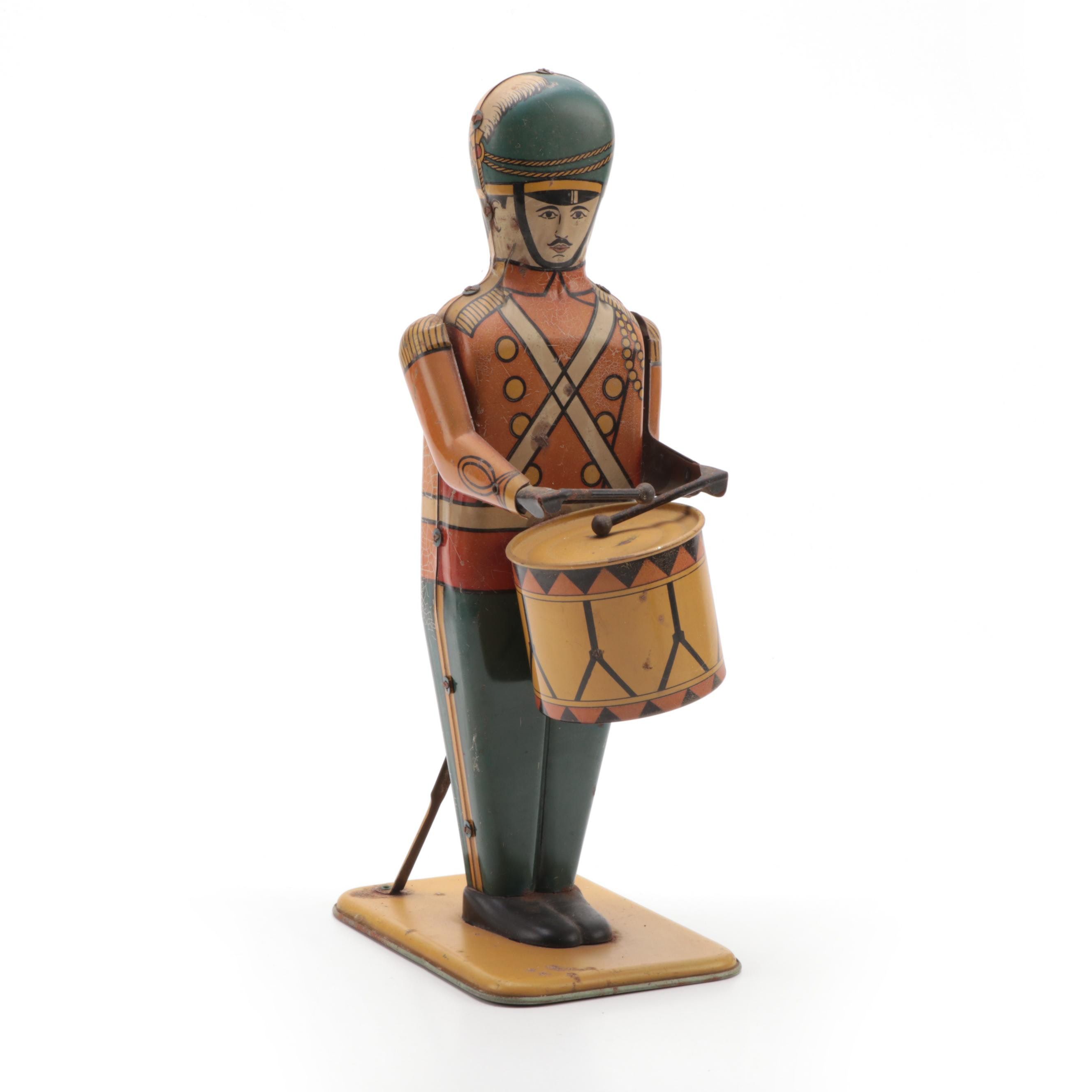 Wolverine Tin Lithograph "Drum Major" Model 27 Wind-Up Toy, 1930s