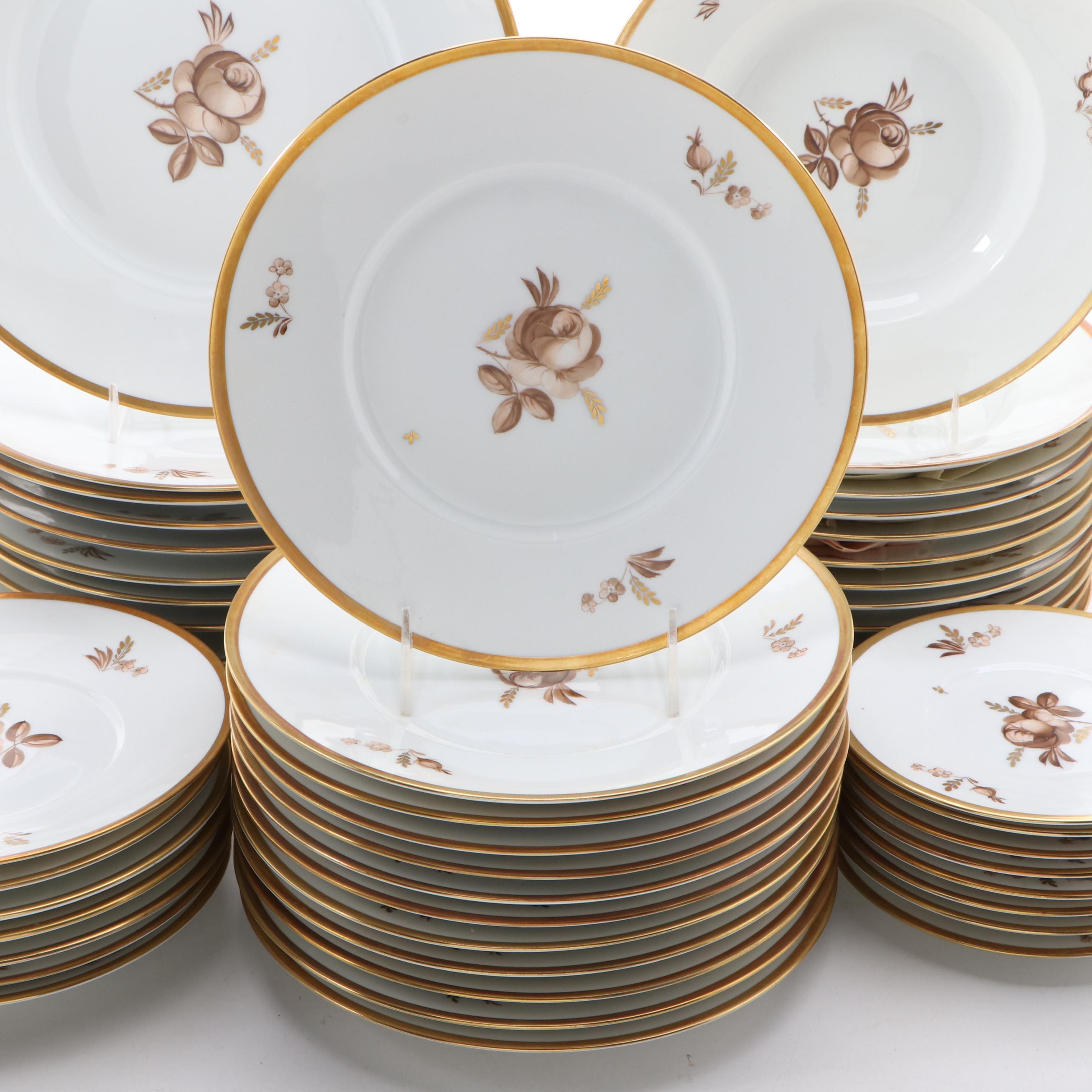 Royal Copenhagen "Brown Rose" Porcelain Dinnerware