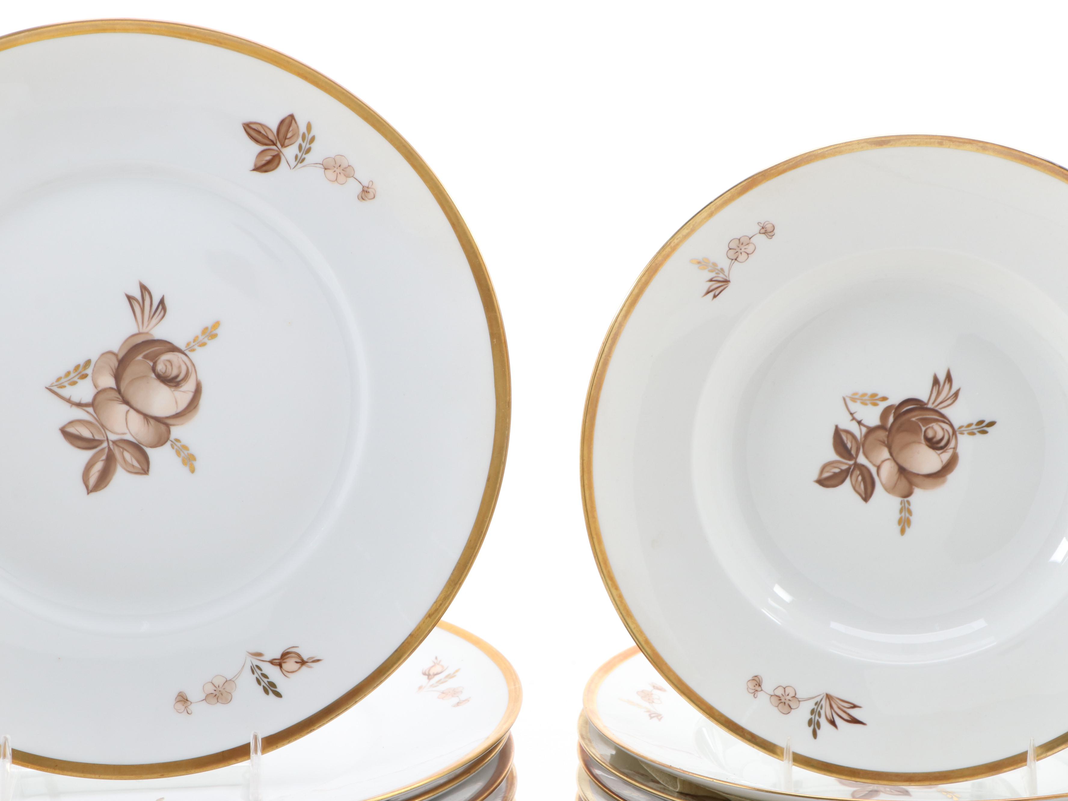 Royal Copenhagen "Brown Rose" Porcelain Dinnerware