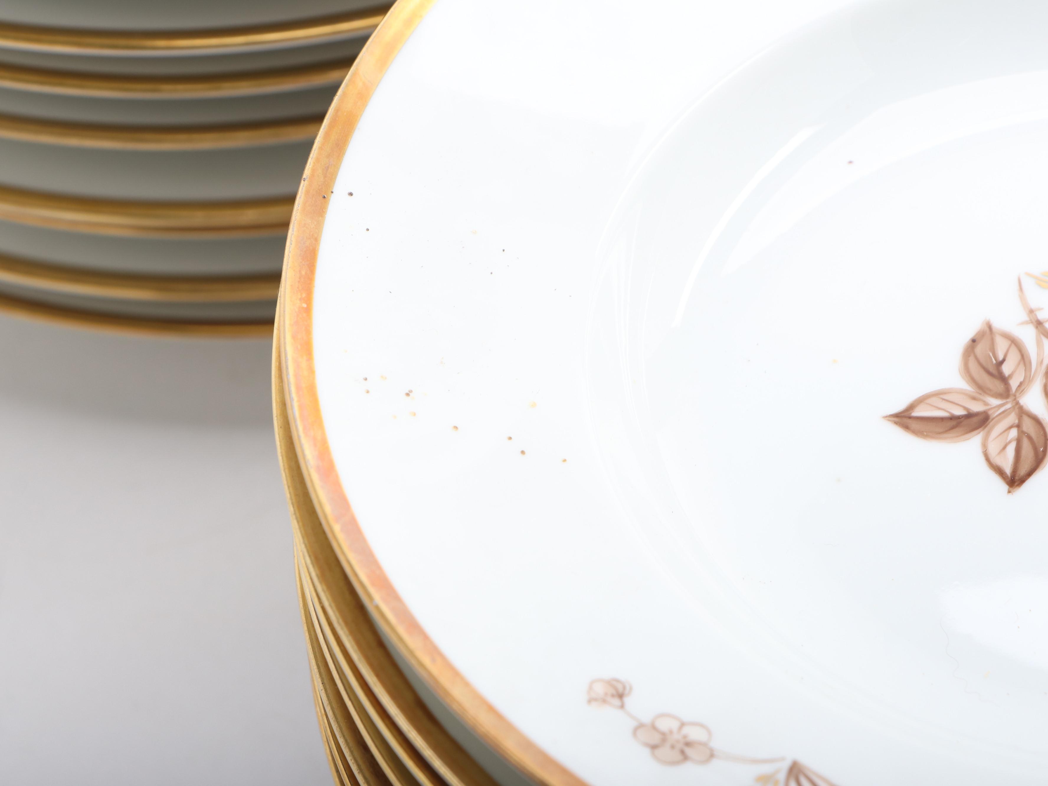 Royal Copenhagen "Brown Rose" Porcelain Dinnerware