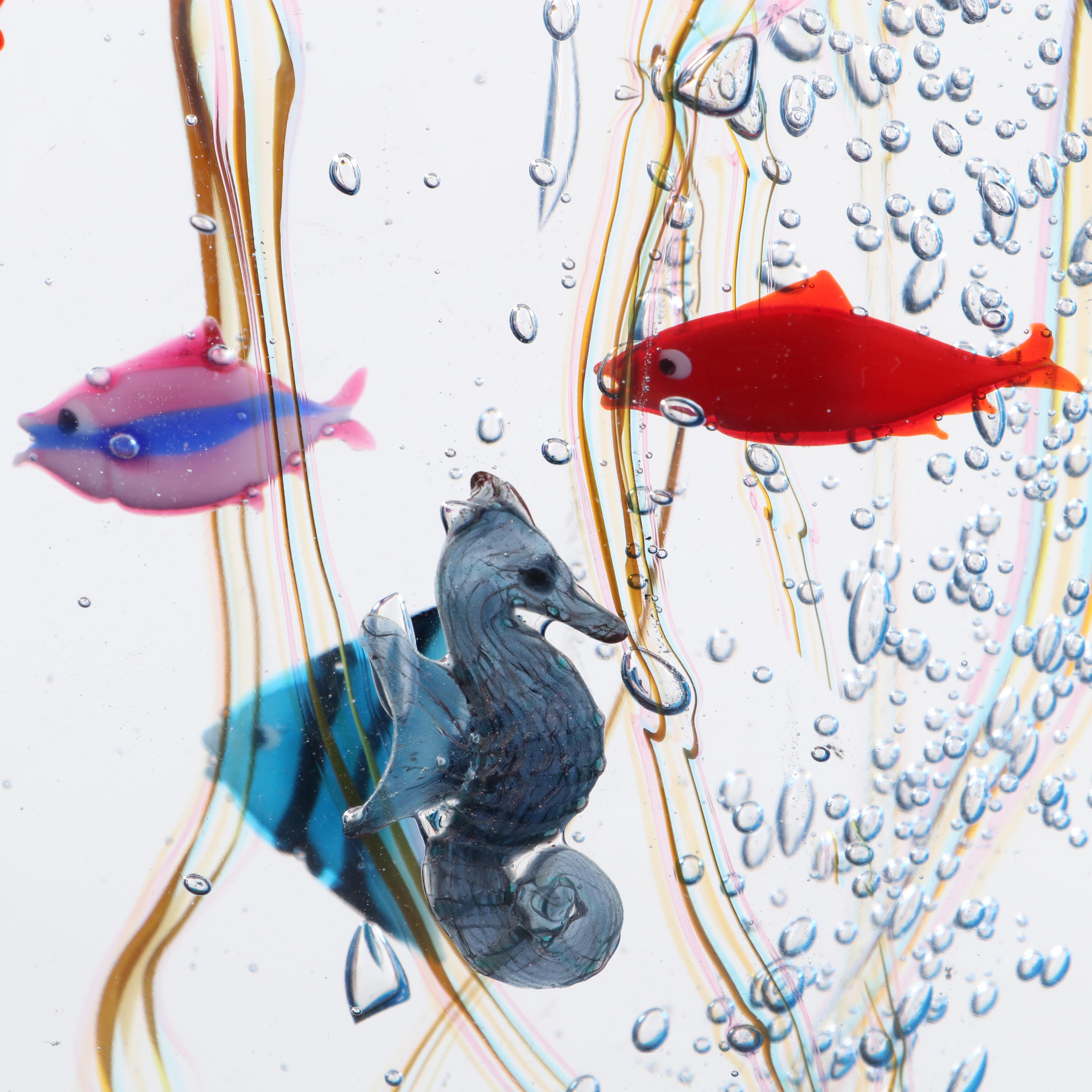 Elio Raffaeli Oggetti Murano Glass Sea Life Aquarium Art Glass Sculpture