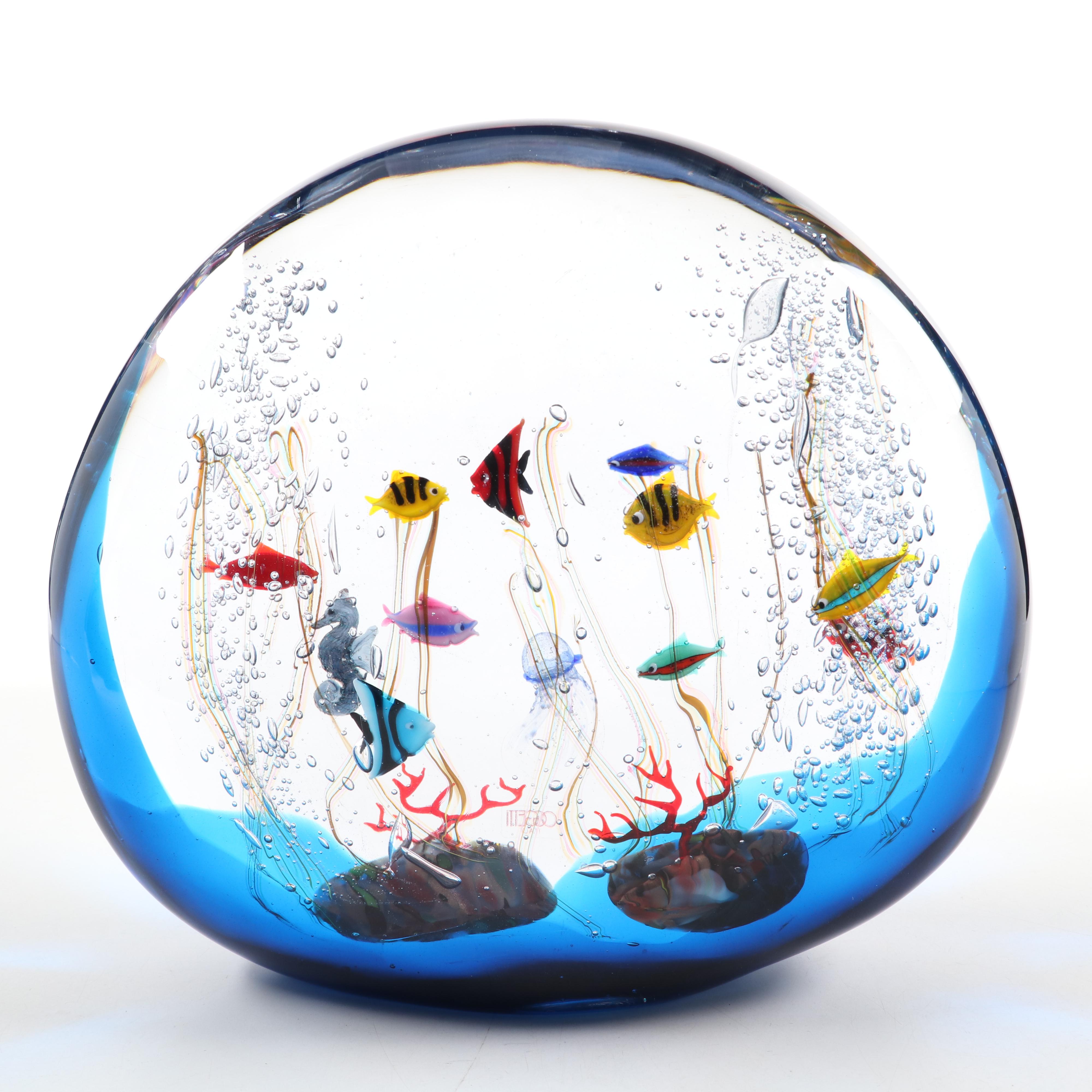 Elio Raffaeli Oggetti Murano Glass Sea Life Aquarium Art Glass Sculpture