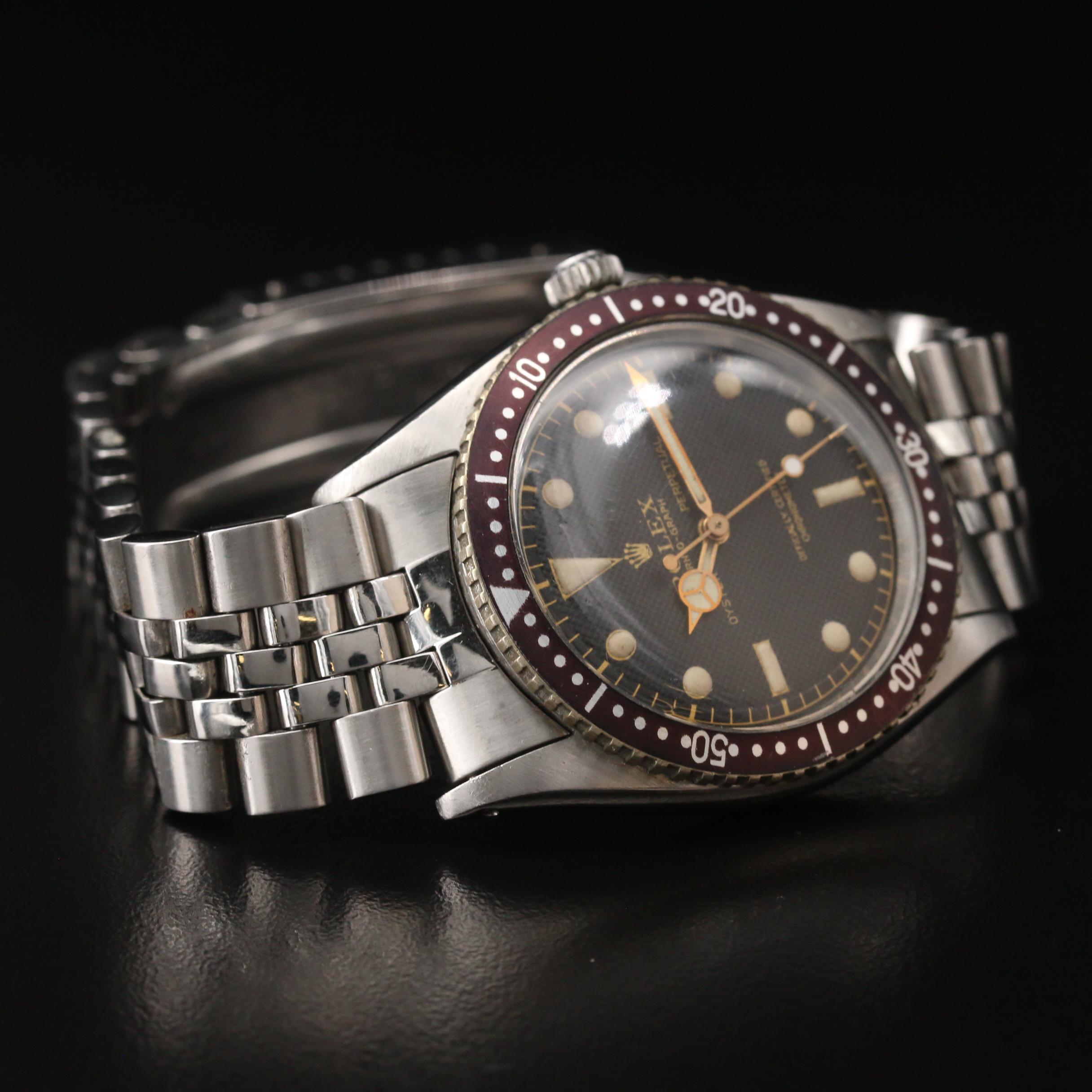 1953 Rolex Turn-O-Graph 6202 Honeycomb Dial Stainless Steel Automatic Watch