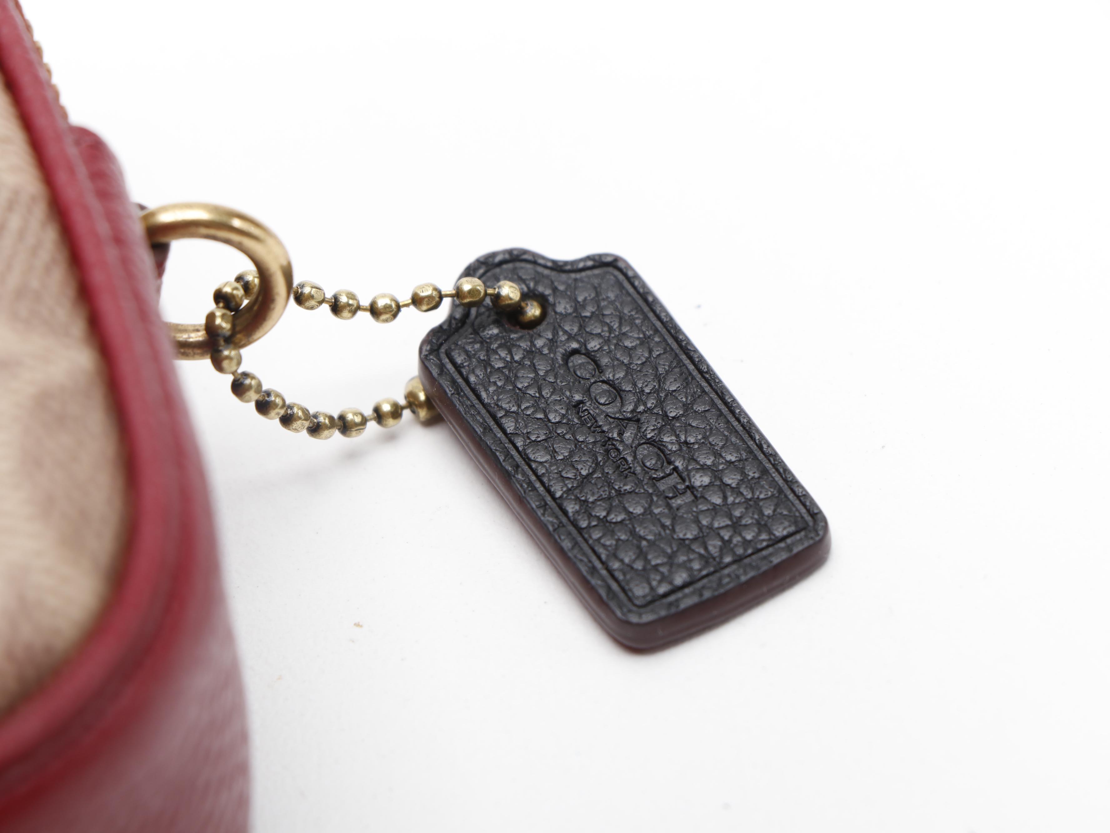 Coach Tan and Deep Red Dinosaur and Coach Crossbody Bag and Coin Purse