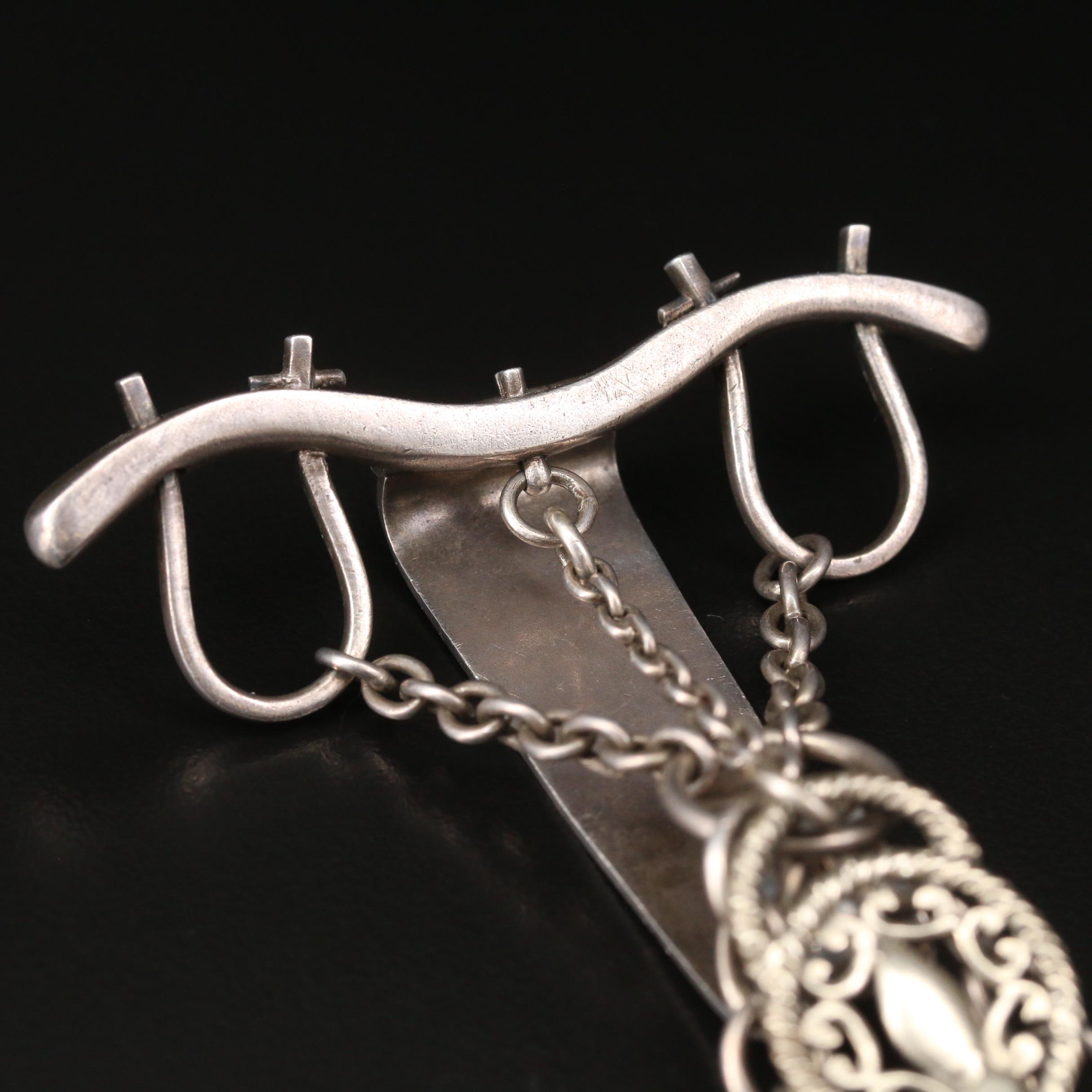 Antique Agassiz Sterling Silver Chatelaine Watch with Dominick & Haff Yoke Clip