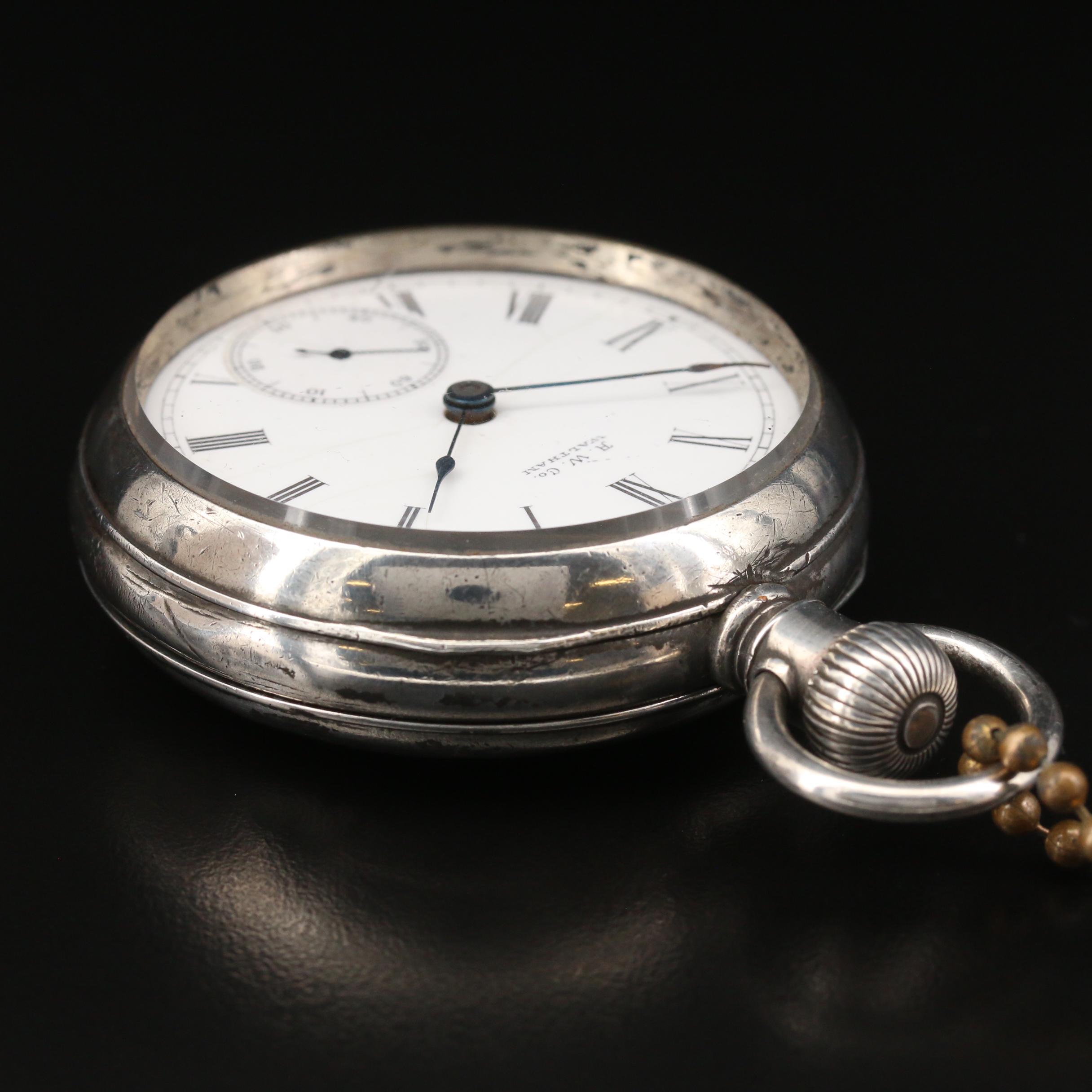 1890 Waltham Coin Silver Open Face Pocket Watch