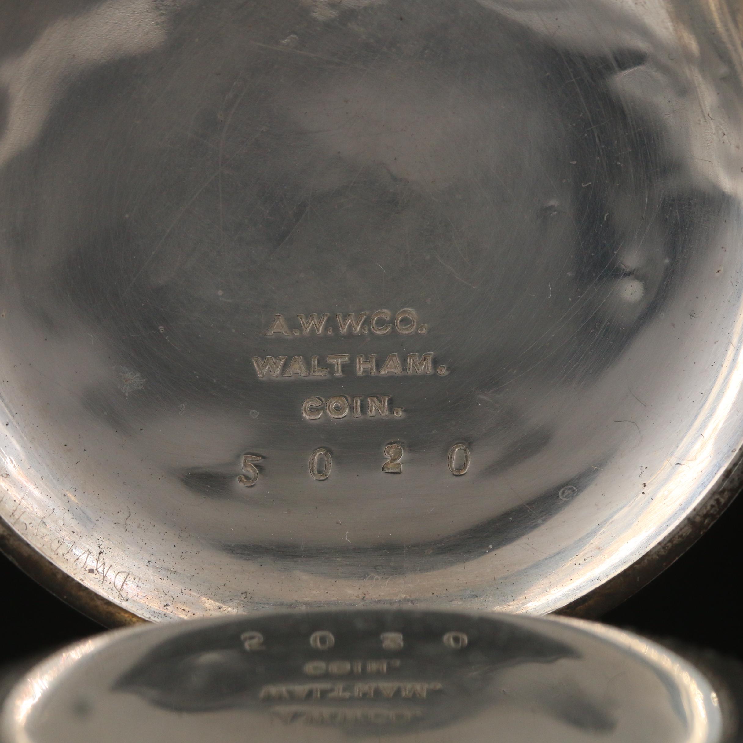 1890 Waltham Coin Silver Open Face Pocket Watch