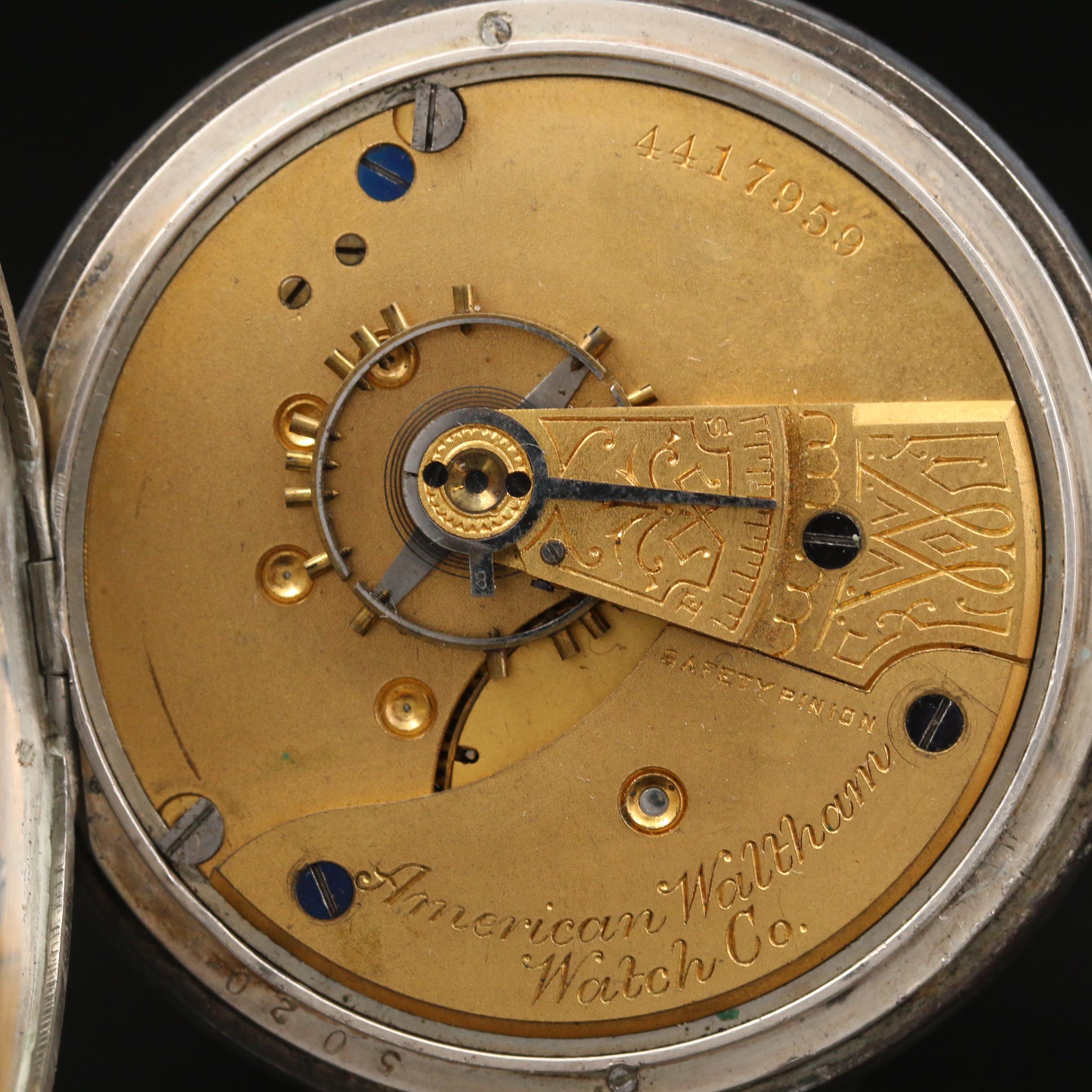 1890 Waltham Coin Silver Open Face Pocket Watch