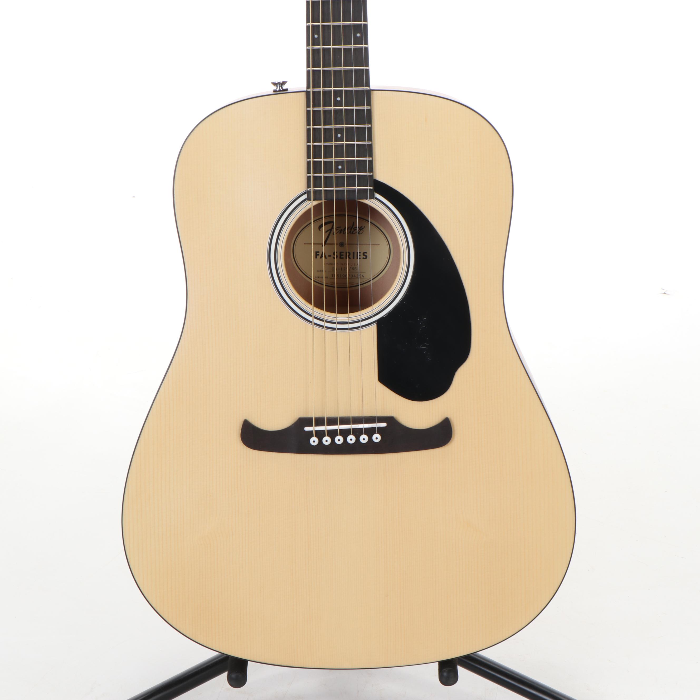 Fender FA-125 Acoustic Dreadnought Guitar with Tuner and Stand
