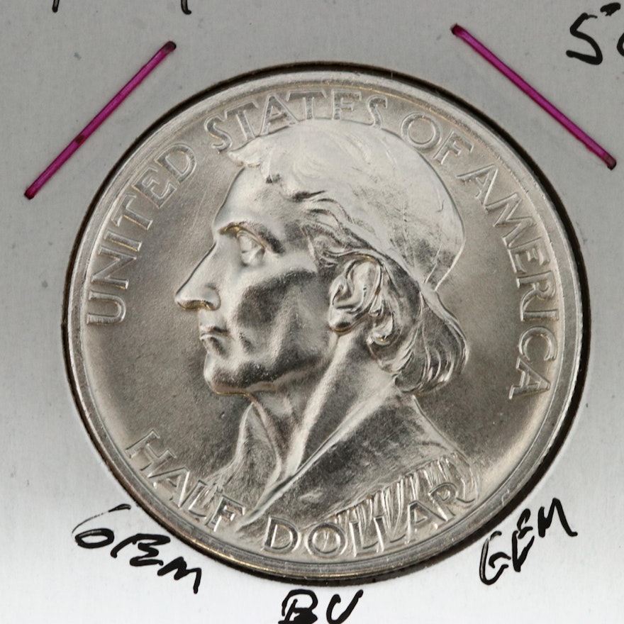 1934 Daniel Boone Commemorative Silver Half Dollar