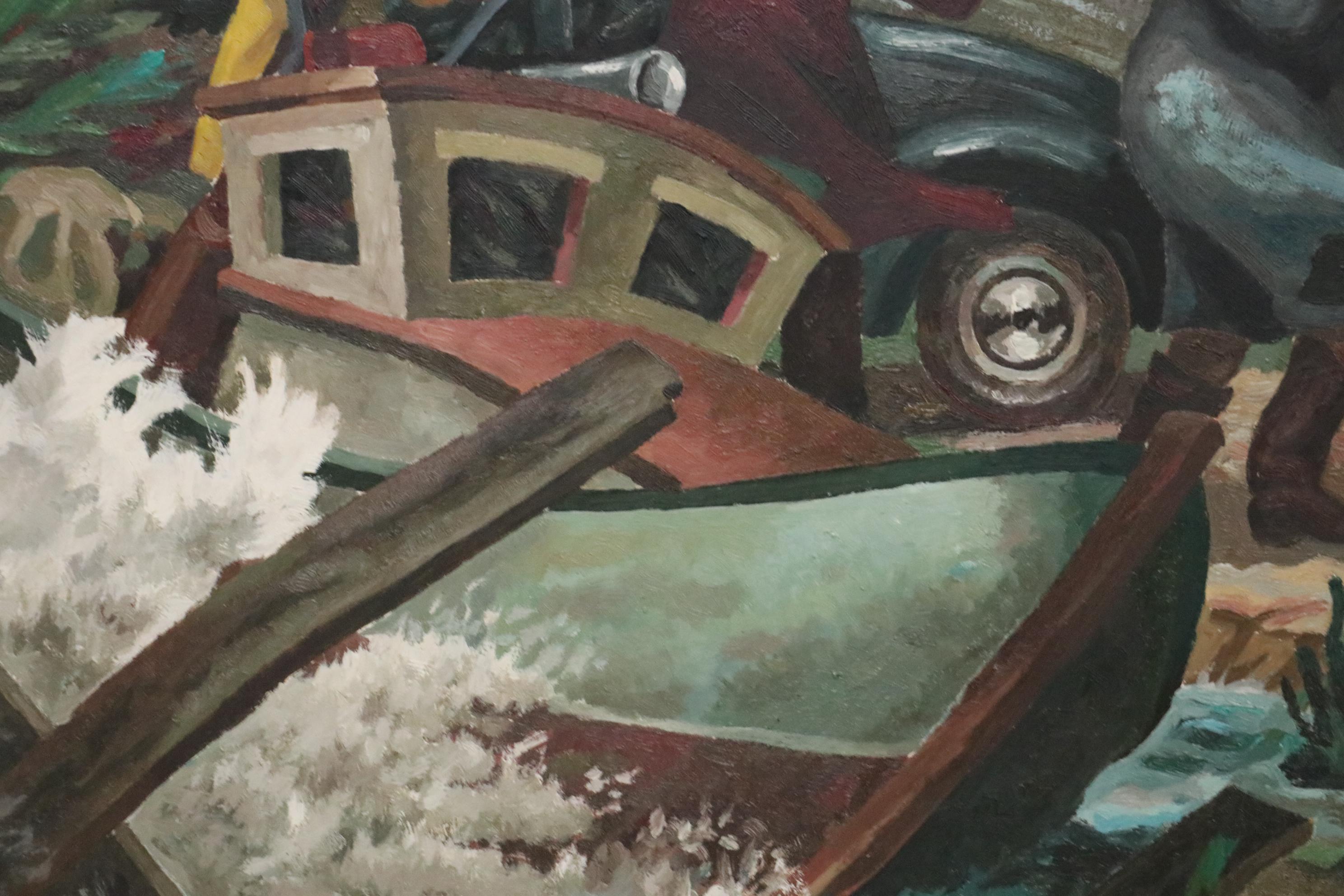 Aubrey Gardner Oil Painting "Hurrican Carla," 1961