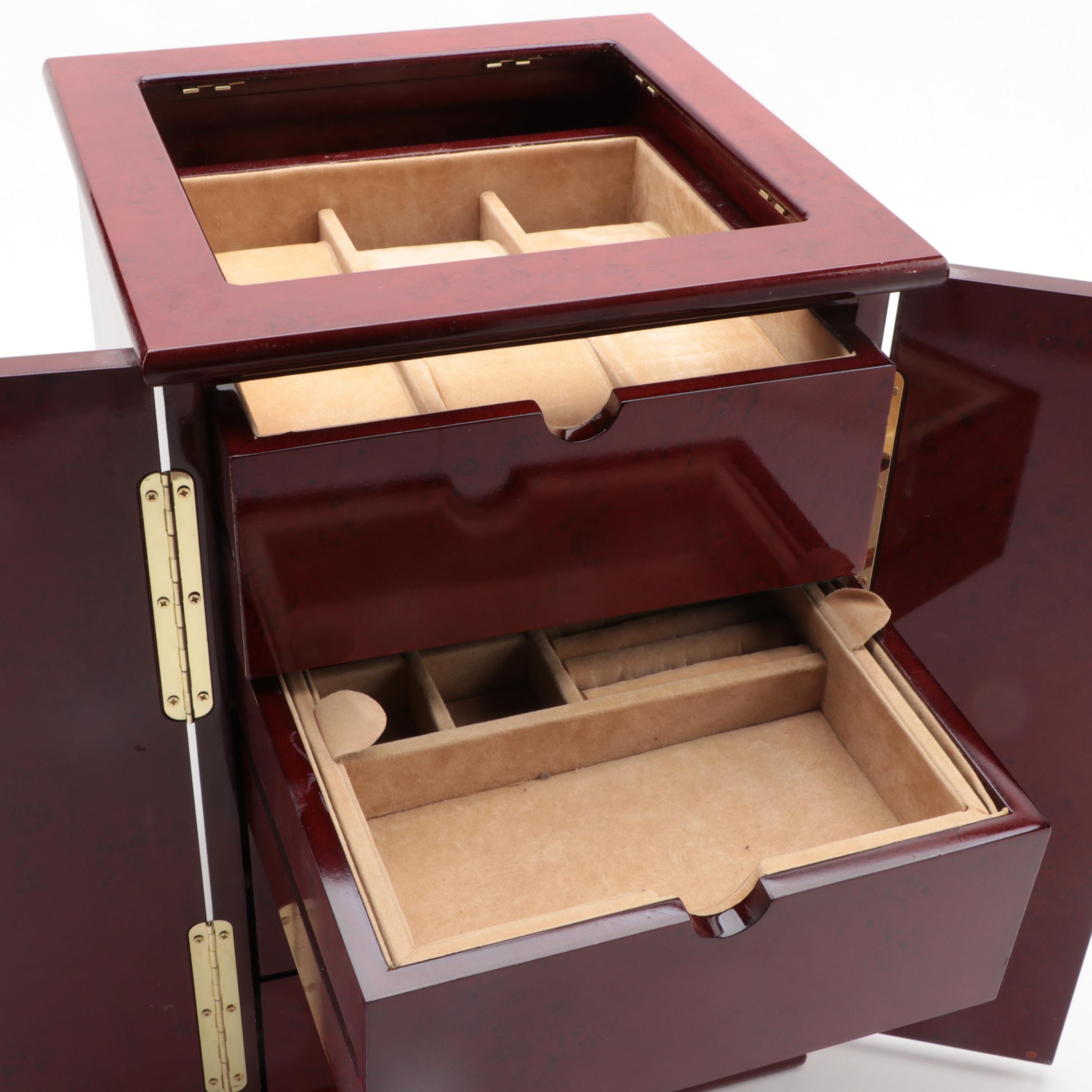 Thomas Pacconi Combination Watch Case and Jewelry Box