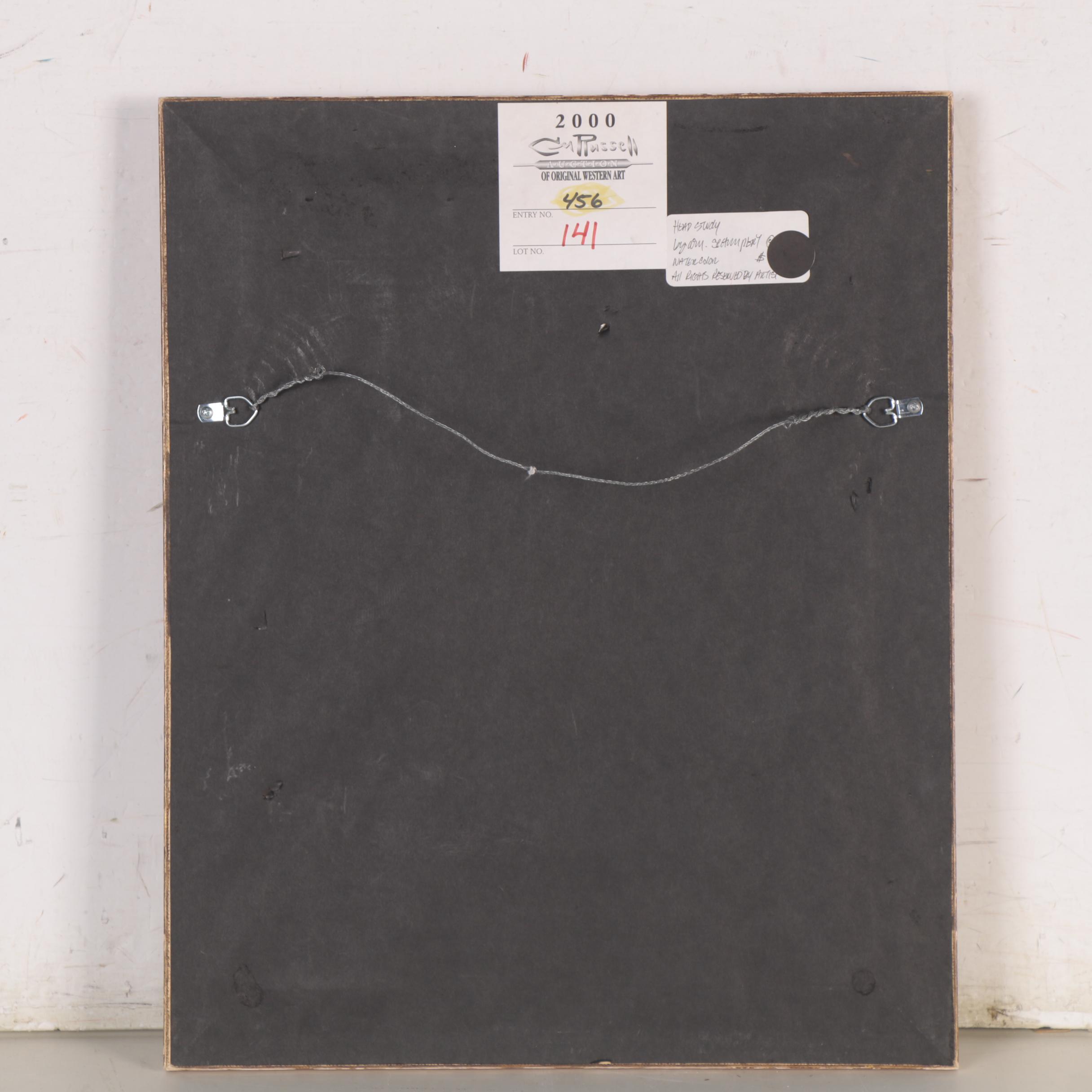 William Schumpert Watercolor Portrait "Head Study - Sioux," 1998