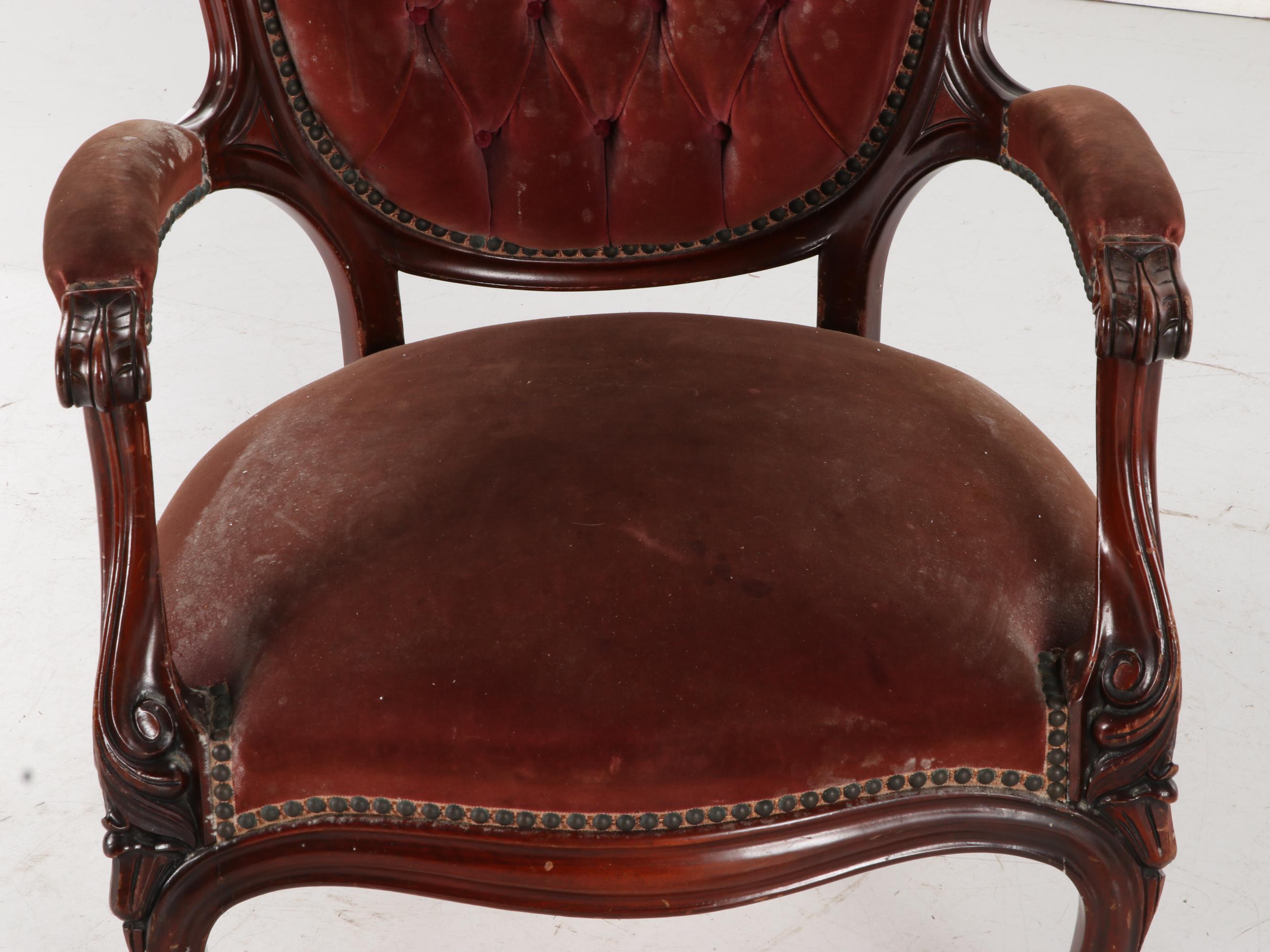 Vander Ley Bros. "Fredericksburg" Victorian Style Armchair, 1930s