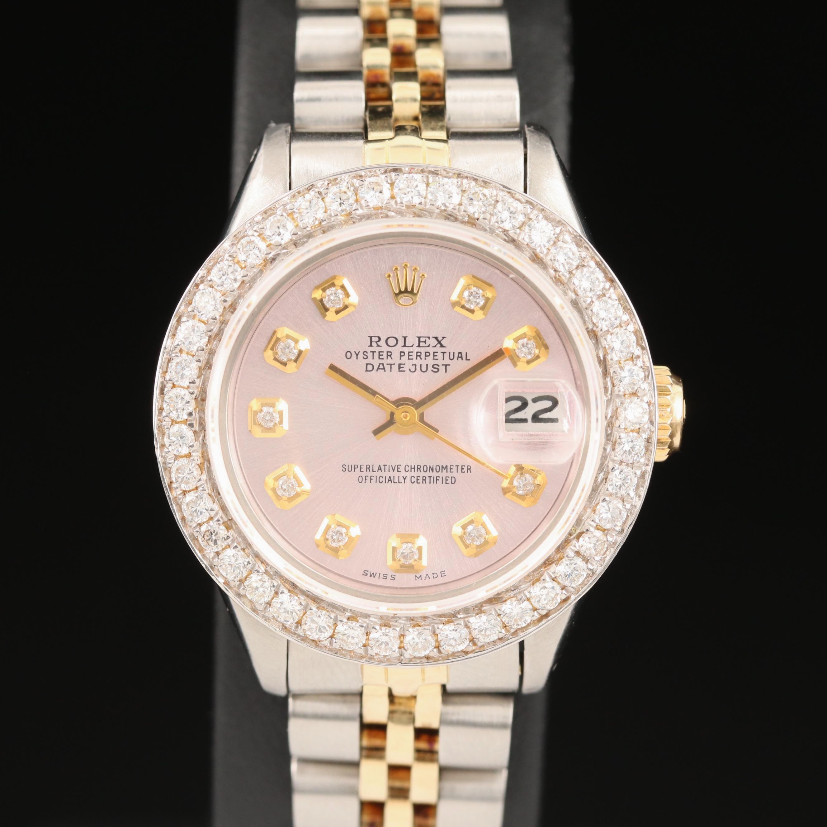 1981 Rolex 1.06 CTW Diamond Datejust 14K and Stainless Steel Watch