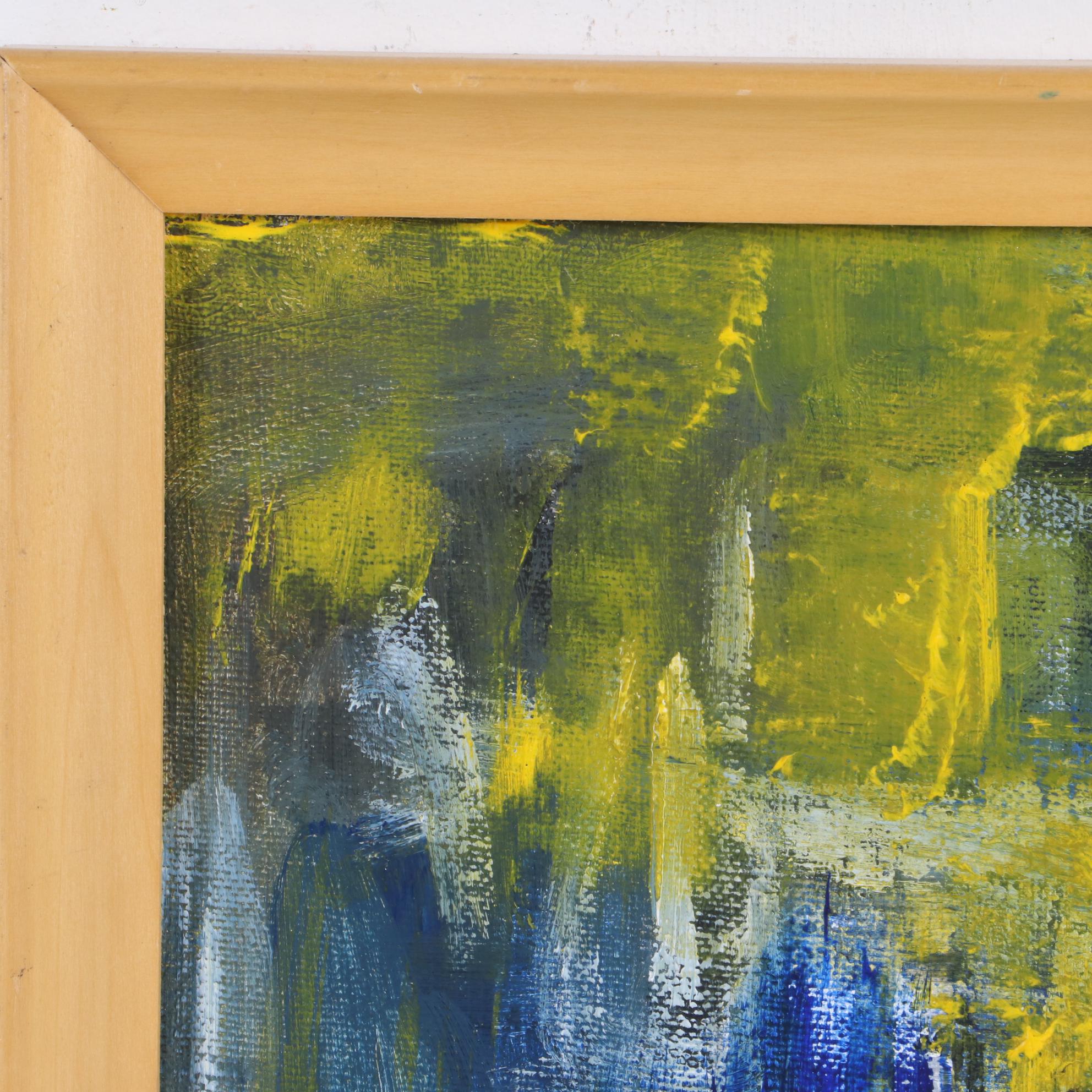 Roscoe E. Wallace Abstract Expressionist Oil Painting