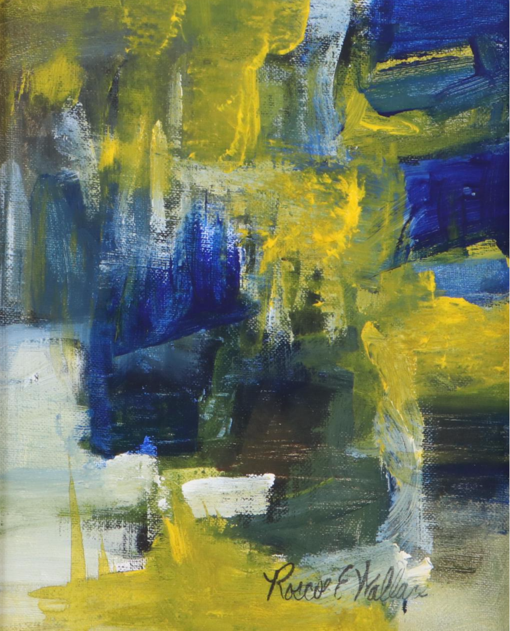 Roscoe E. Wallace Abstract Expressionist Oil Painting