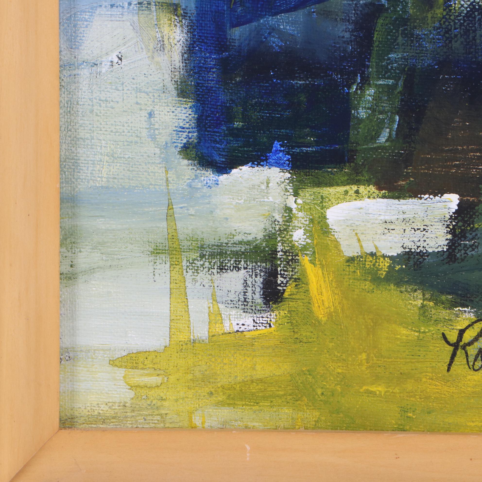 Roscoe E. Wallace Abstract Expressionist Oil Painting